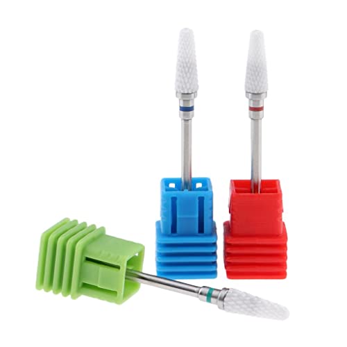 Siah 3x Electric Ceramic Nail Drill Bit - Professional Grinding Head for Nail Gel Polish Remover - Perfect for Manicure & Pedicure at Home or Salon