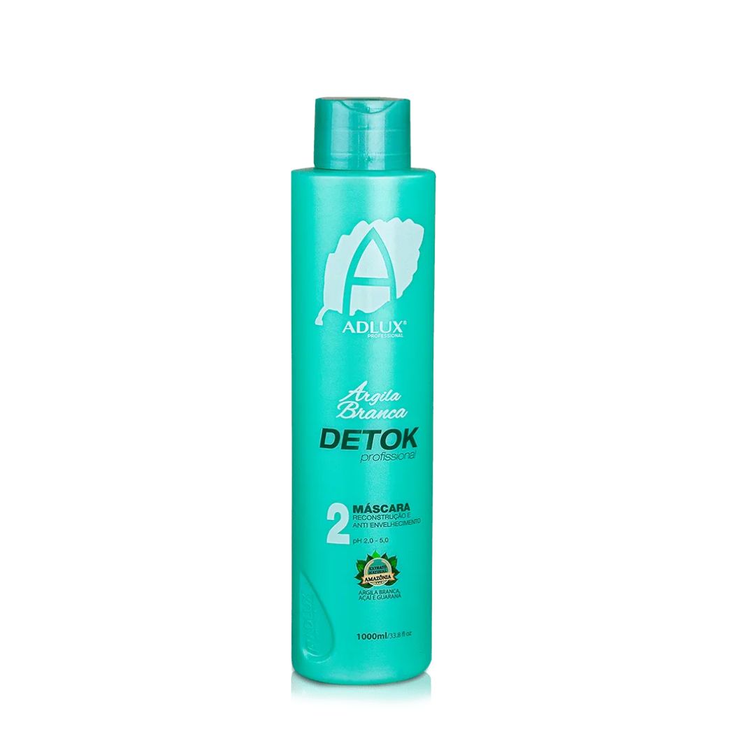 Adlux White Clay Detox Sealing Deep Hair Mask - Step 2 Treatment for Damaged Hair (1L / 33.8 fl oz) | Repair & Hydrate Dry, Frizzy Hair | Salon-Quality At-Home Hair Care for Women & Men