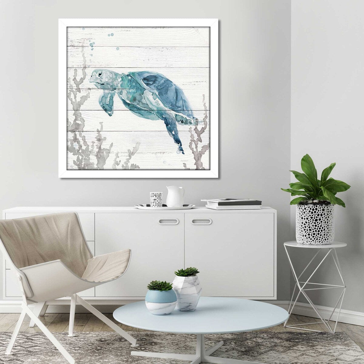 Carol Robinson Aqua Turtle II Acrylic Print - Vibrant Underwater Art for Home & Office Decor