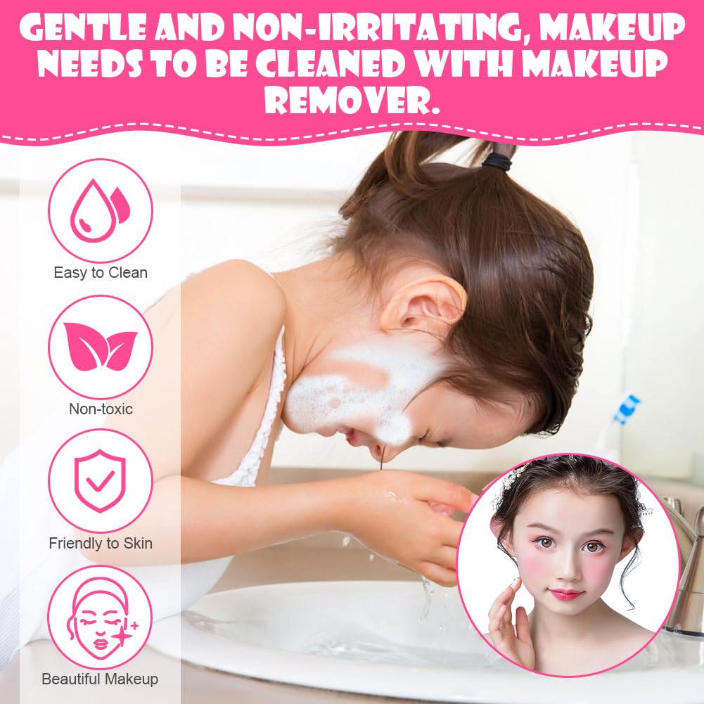Aomig Girls Makeup Set - 41 Color Kids Makeup Kit with Brushes, Safe & Non-Toxic Cosmetic Toy for Birthday, Christmas & Party | Perfect for Dress-Up, Pretend Play & Special Occasions