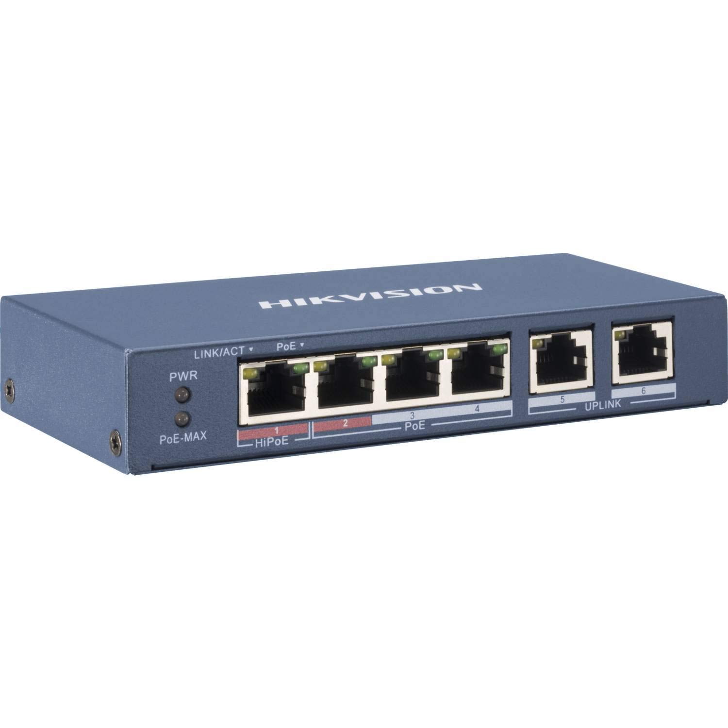 Hikvision DS-3E0106HP-E 6-Port Fast Ethernet PoE Switch | 10/100 Mbps Unmanaged Network Switch with Power Over Ethernet | Ideal for Home Office, Security Cameras & Small Business Networks