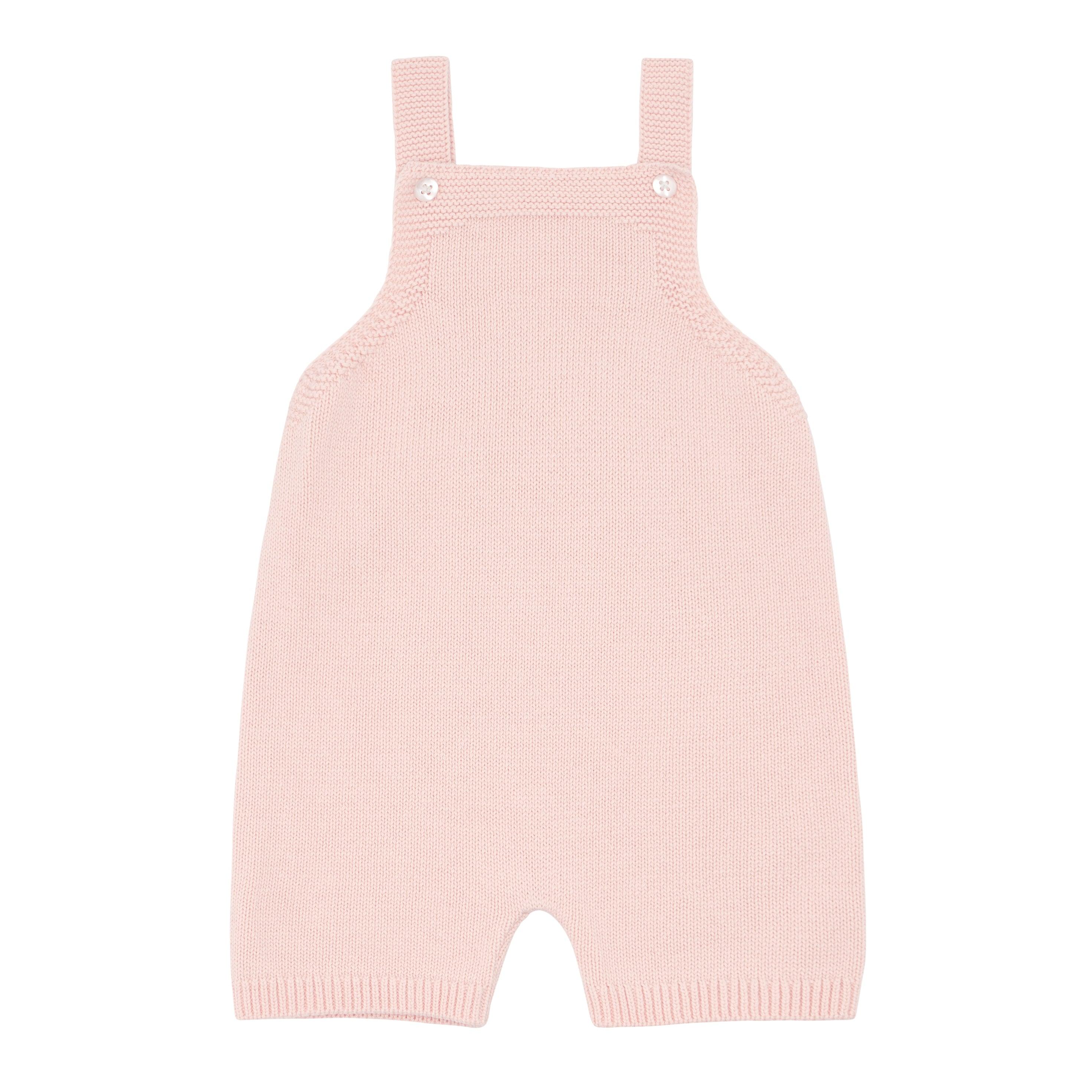 Baby Pink Knit Short Overalls for Girls - Soft & Comfortable Toddler Jumpsuit - Perfect for Playdates, Daycare & Summer Outfits