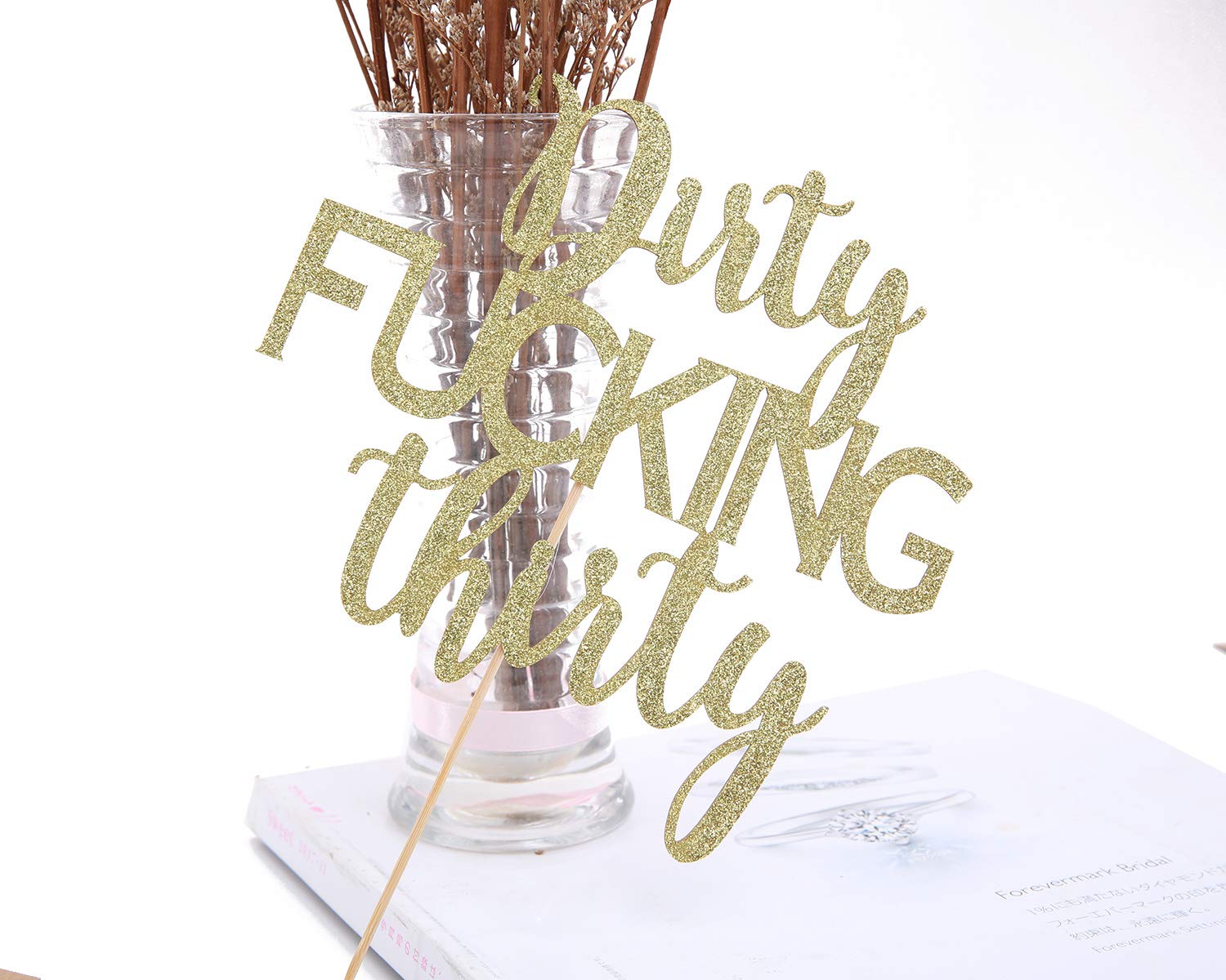 Gold Glitter Dirty Thirty Cake Topper - 30th Birthday Party Decorations for Women & Men | Happy 30th Birthday Cake Decor | Perfect for Dirty Thirty Themed Parties, Milestone Celebrations & Adult Birthday Cakes