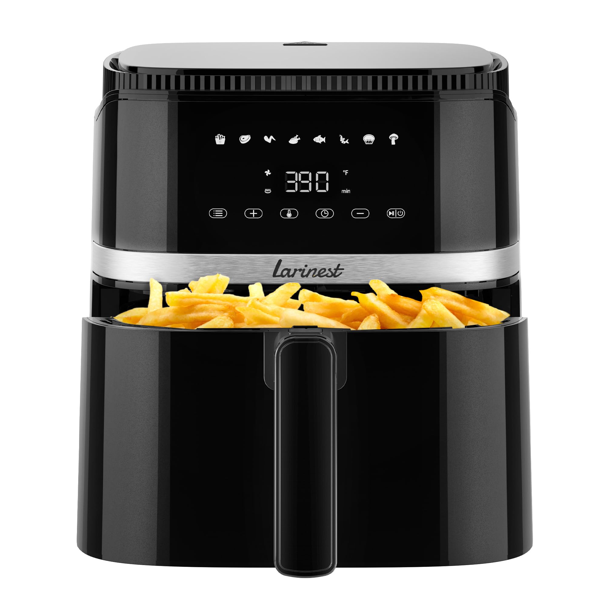5.3Qt Air Fryer with 8 Cooking Functions - Large Capacity Compact Air Fryer for Quick & Healthy Meals - Digital Touch Screen, Rapid Air Circulation Technology - Dishwasher Safe & Nonstick Basket - Perfect for Family Cooking, Meal Prep & Snacks - Model AF501 in Black