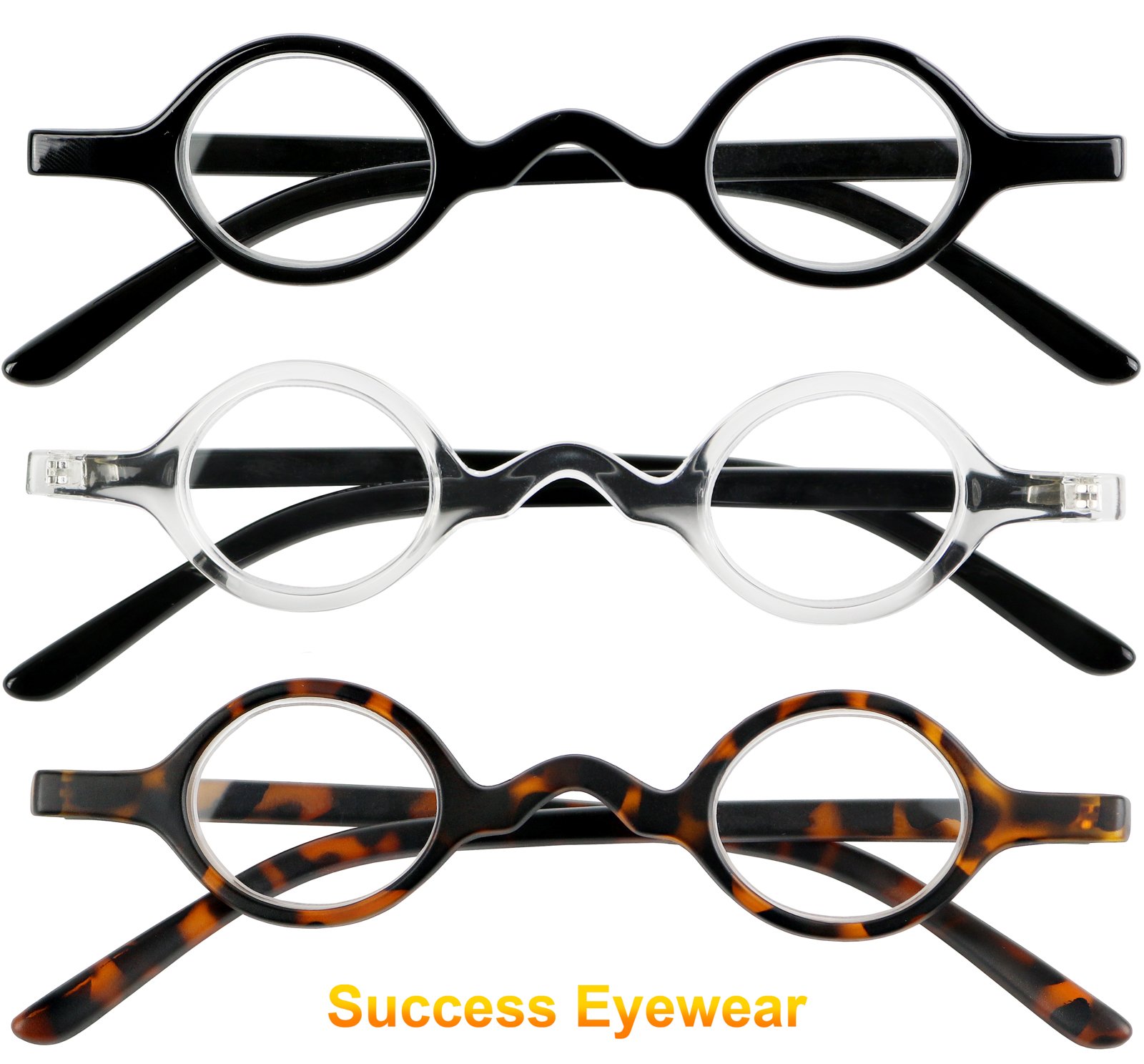 Success Eyewear Reading Glasses Set of 3 - Spring Hinge Professor Style Readers for Men & Women | Fashionable & Durable Reading Glasses | Perfect for Office, Home & Travel Use