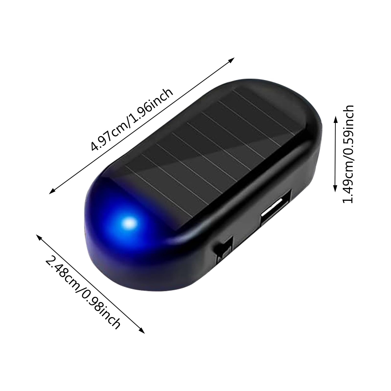 Solar Powered Fake Car Alarm LED Light - Red & Blue Anti-Theft Dummy Security Light with USB Charger Port for Vehicle Protection | Perfect for Parking Lots, Garages & High-Crime Areas