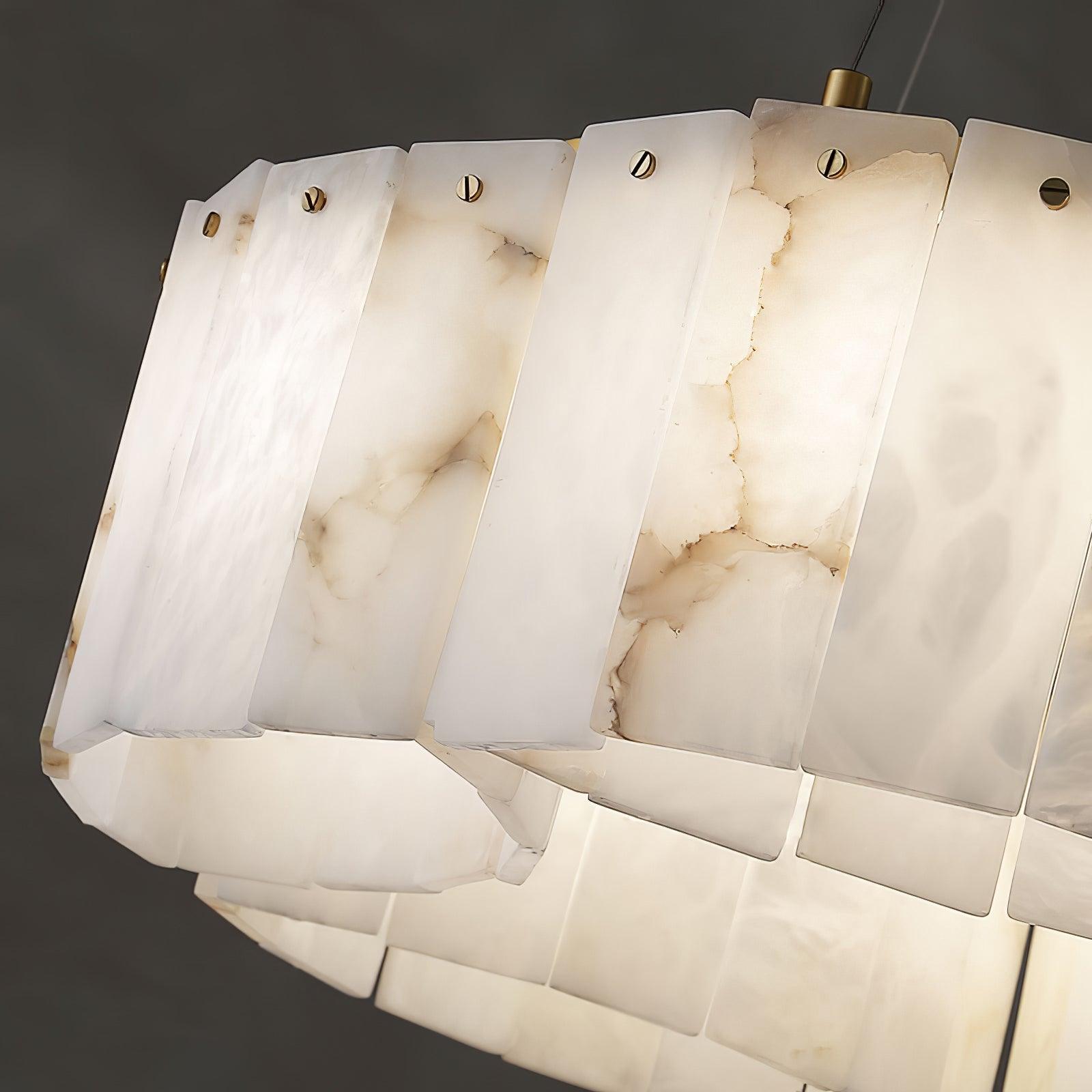 Luxury Alabaster Brass Ceiling Light Fixture - Modern Chandelier for Dining Room, Bedroom & Living Room Lighting