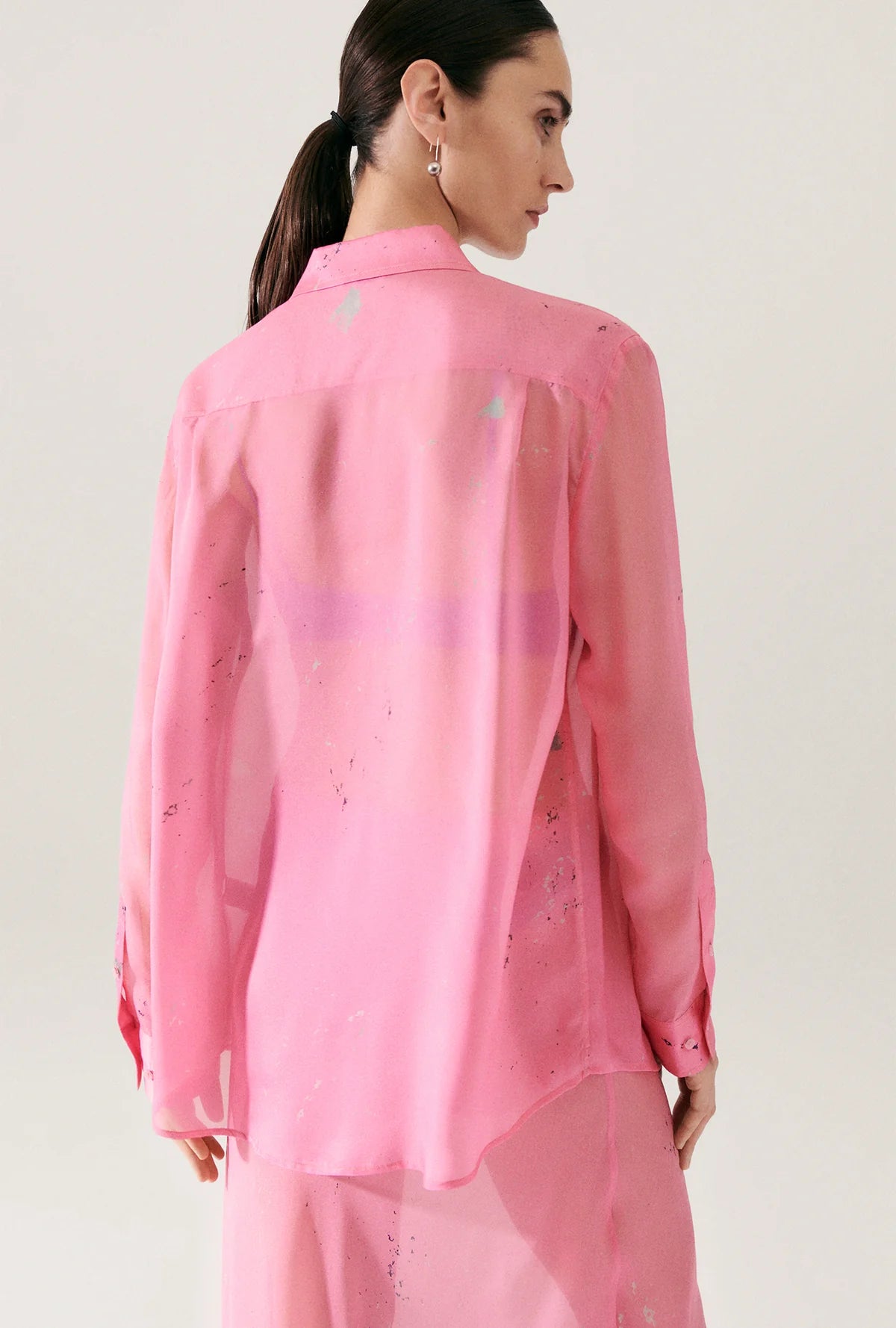 Chiffon Boyfriend Shirt for Women - Soft & Flowy Oversized Blouse - Perfect for Casual Outings, Date Nights & Office Wear
