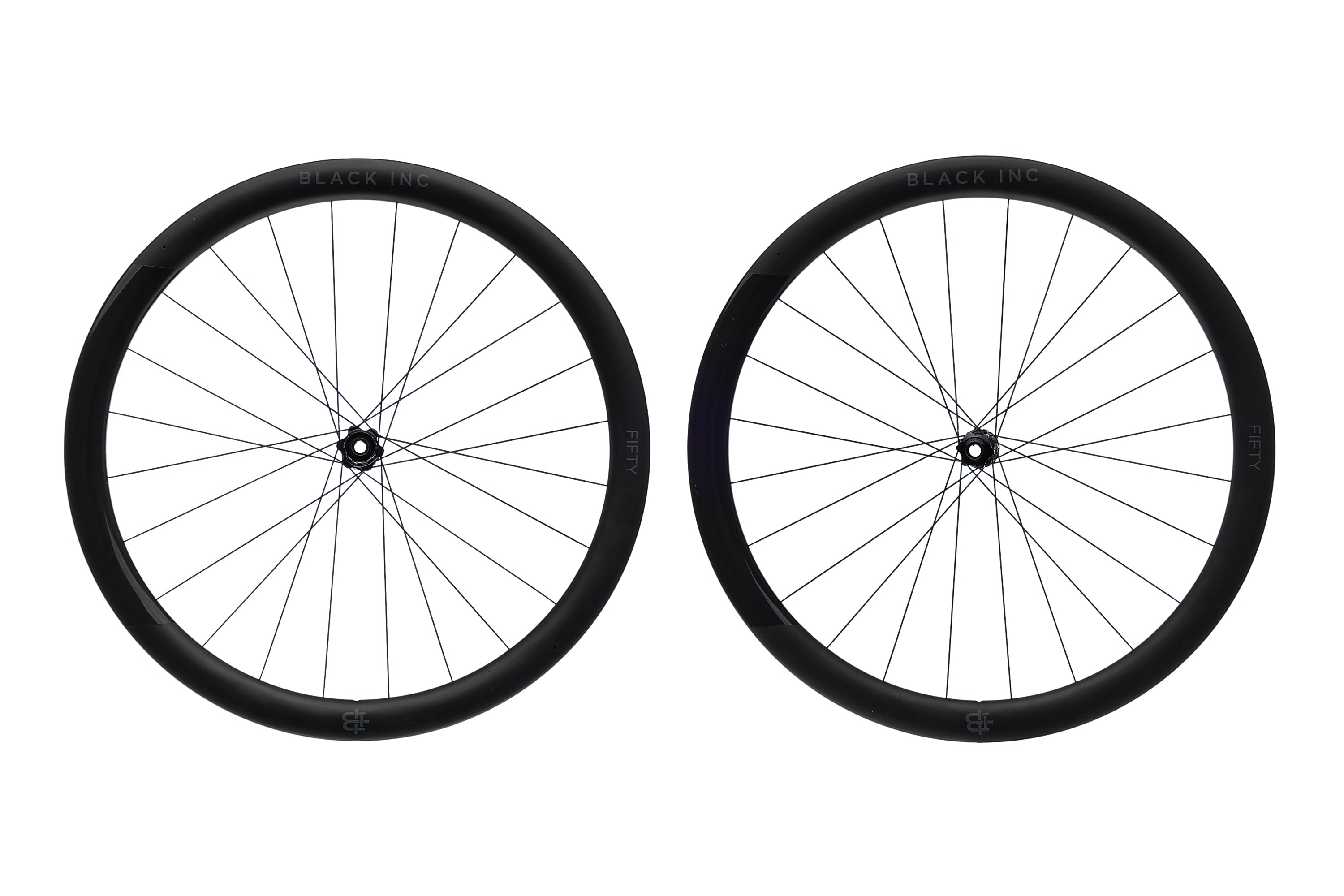 Black Inc Fifty Carbon Tubeless 700c Wheelset - Lightweight Aero Road Bike Wheels for Racing & Performance Cycling | Perfect for Triathlons & Competitive Road Races