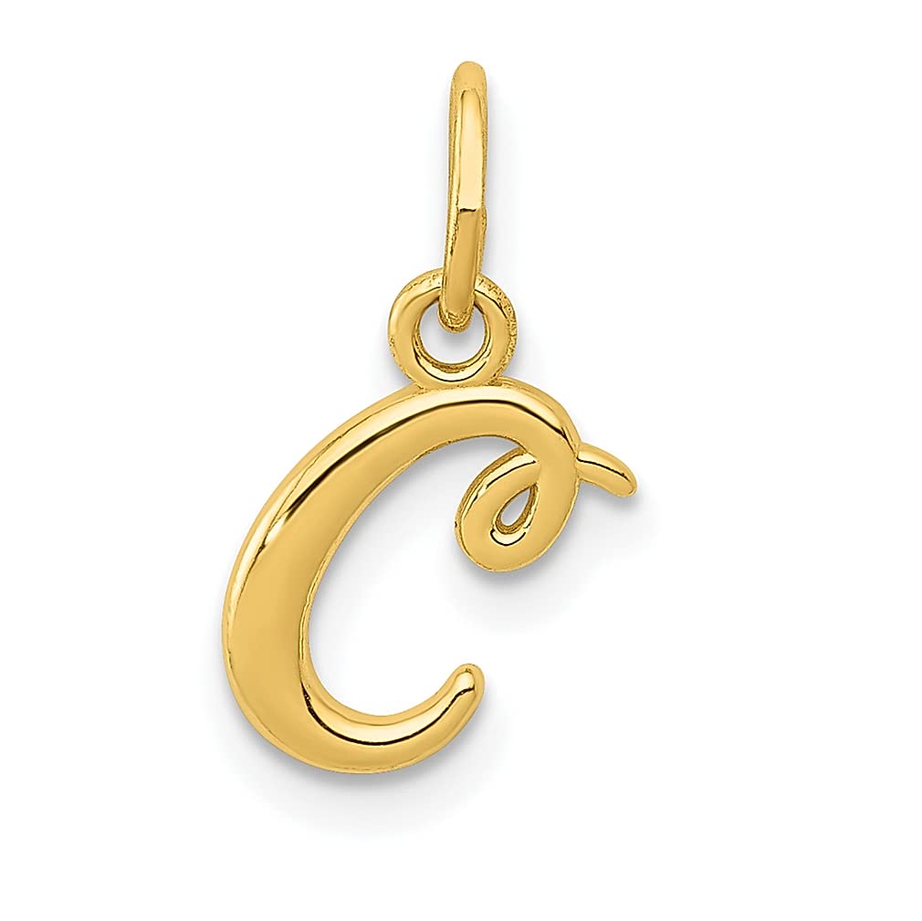 14K Yellow Gold Letter C Initial Monogram Name Charm Necklace Pendant - Dainty Personalized Jewelry for Women - Perfect Birthday Gift, Anniversary Present & Everyday Wear for Her