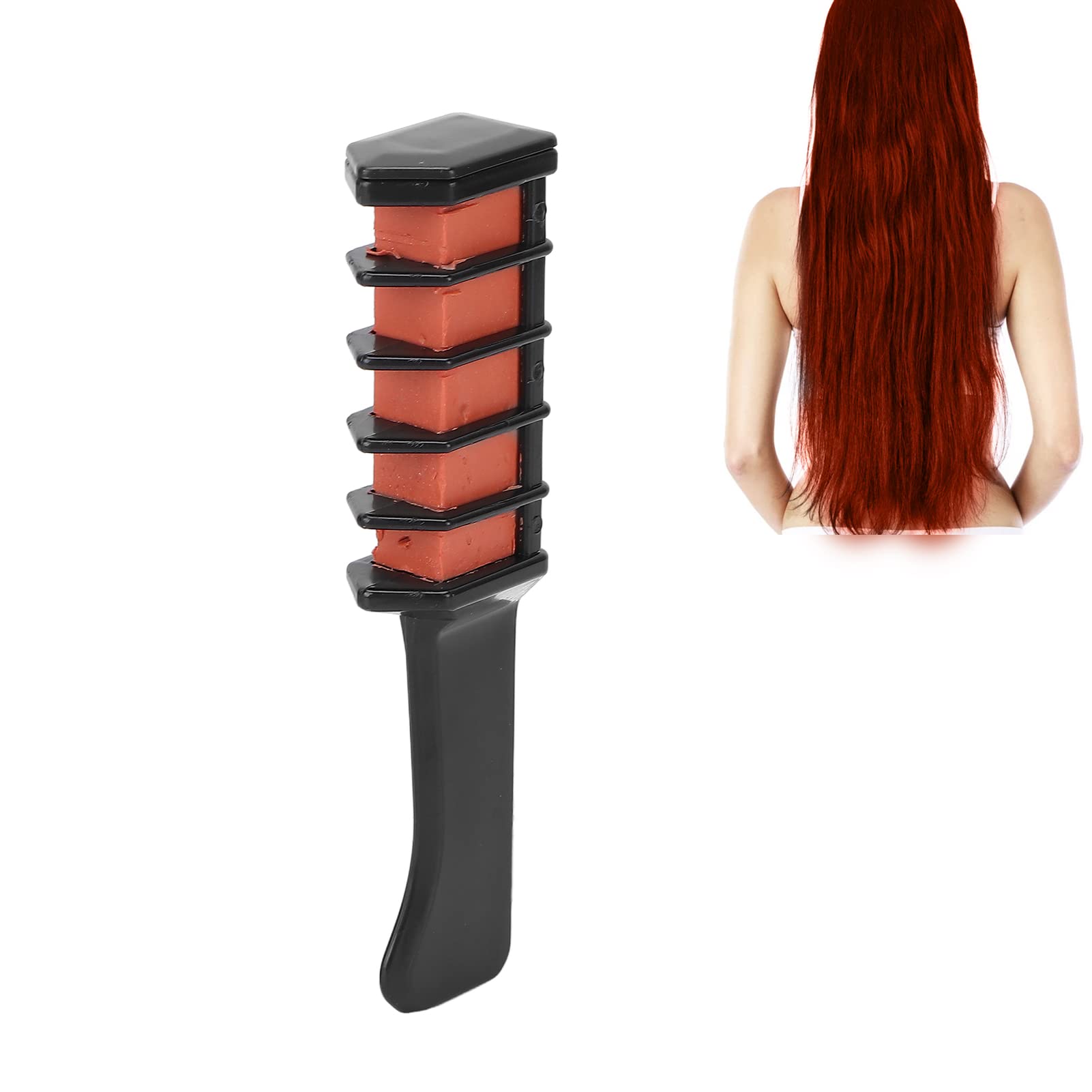 Professional Hair Chalk Comb - Temporary Washable Hair Color Dye for Quick & Easy Styling | Portable Hair Chalk Tool for Parties, Halloween, Cosplay & Family Gatherings (Orange)