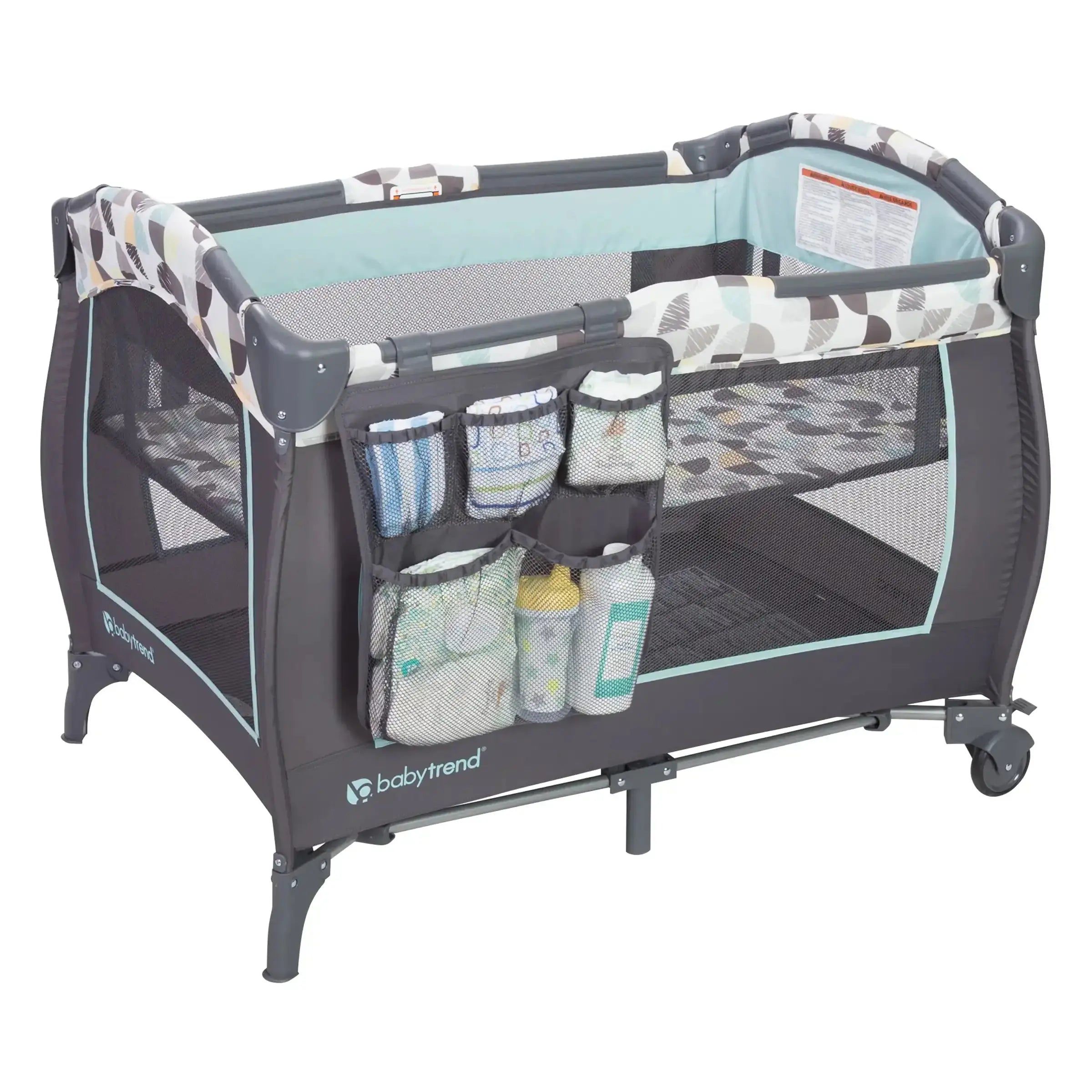 Trend E Nursery Center® Playard - Portable Baby Playpen with Breathable Mesh, Lightweight & Foldable for Travel, Home, Daycare - Safe Play Area for Infants & Toddlers