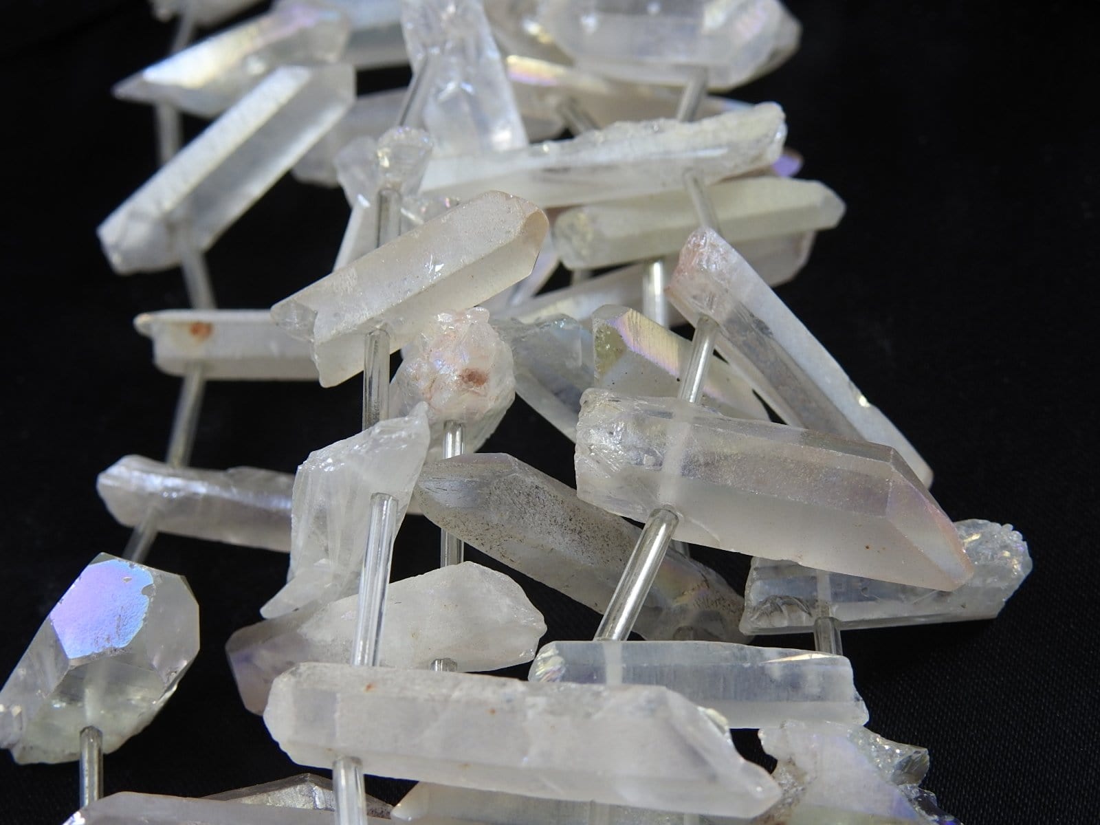 Angel Aura Quartz Natural Drilled Strand Beads - Healing Crystal Jewelry Making Supplies for Necklaces, Bracelets & Spiritual Crafts