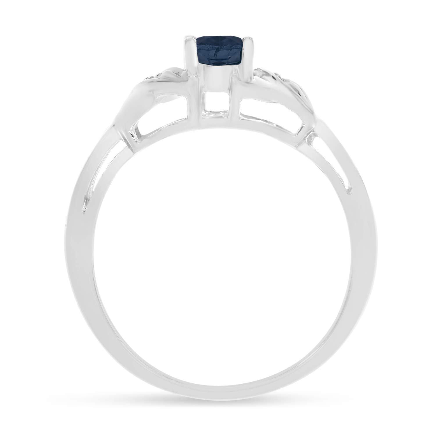 10K White Gold Oval Sapphire and Diamond Ring for Women | Elegant Engagement, Wedding, Anniversary Gift | Perfect for Proposals, Bridal Jewelry, and Special Occasions
