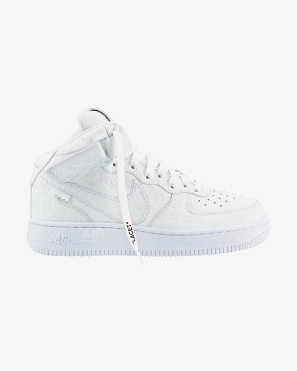 Nike x Louis Vuitton Air Force 1 Mid Sneakers White - Limited Edition Luxury Collaboration - Perfect for Streetwear Fashion & Sneaker Collectors