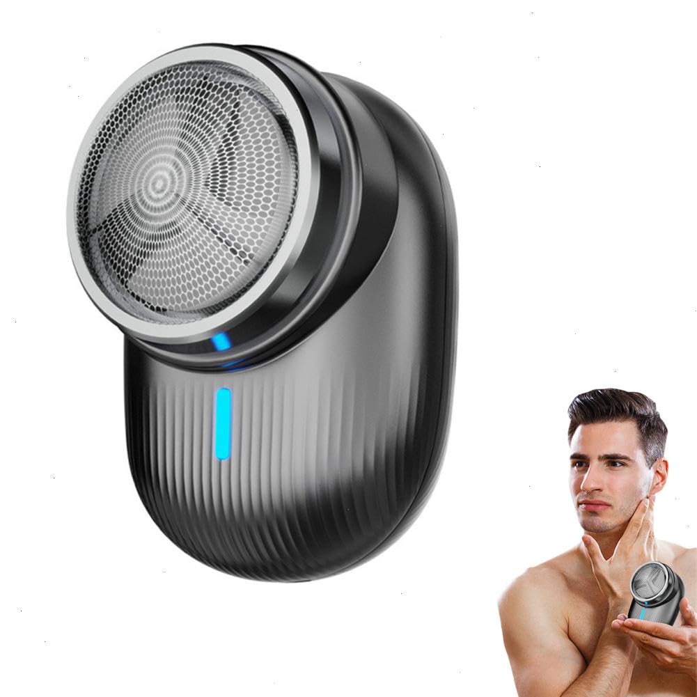 Mini Electric Shaver for Men - USB Rechargeable Wet/Dry Beard Trimmer, Pocket-Sized Portable Grooming Kit | Perfect for Travel, Car, Home Use & Gift Giving