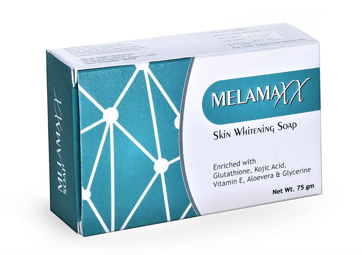 Melamaxx Skin Whitening Soap - 75g Natural Brightening Bar for Face & Body | Dark Spot Corrector, Even Skin Tone | Perfect for Daily Skincare Routine & Glowing Complexion