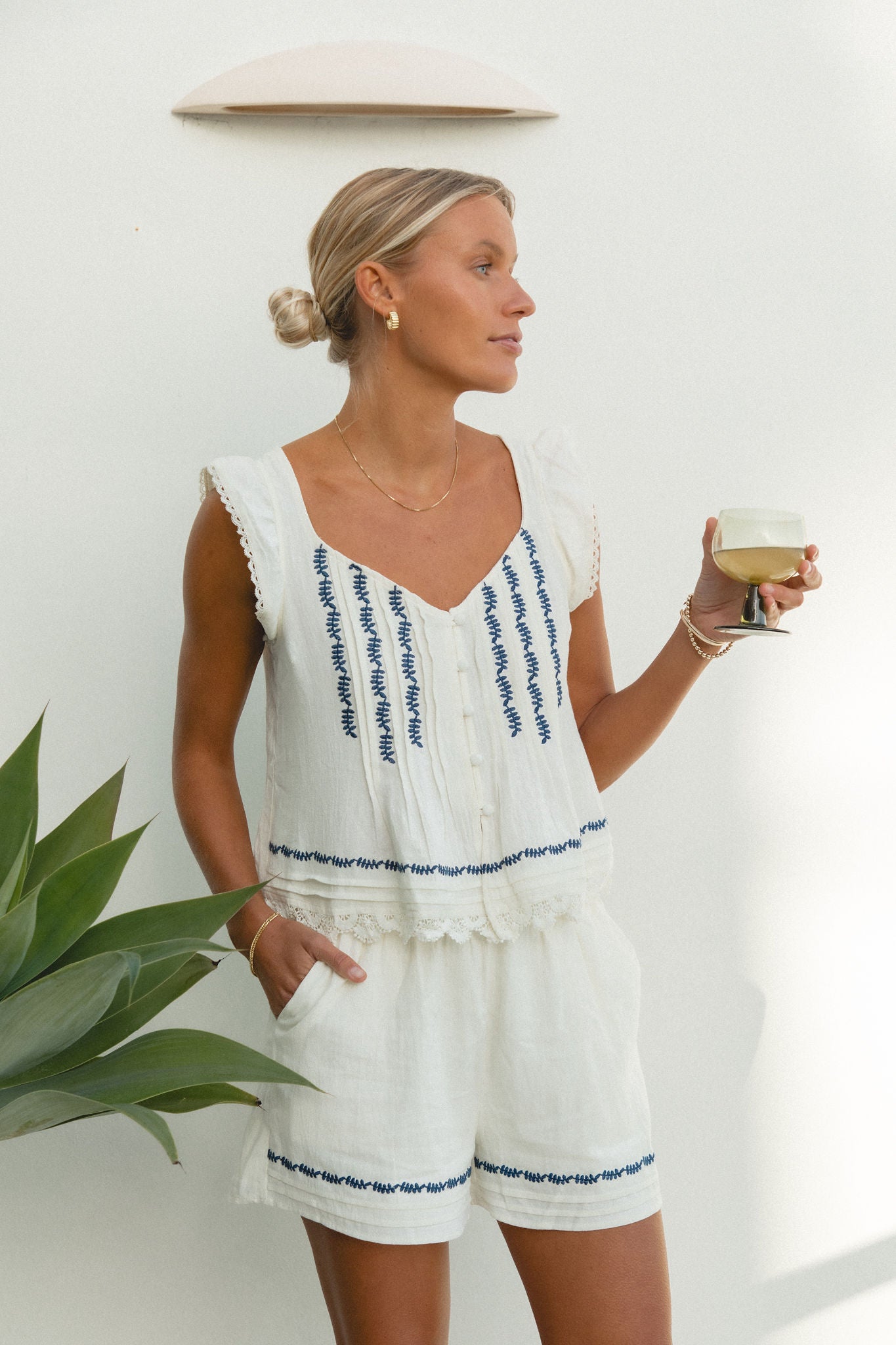Summer Daydream Cotton Set - Soft & Breathable Women's Lounge Outfit | Perfect for Relaxing at Home, Vacation & Beach Days