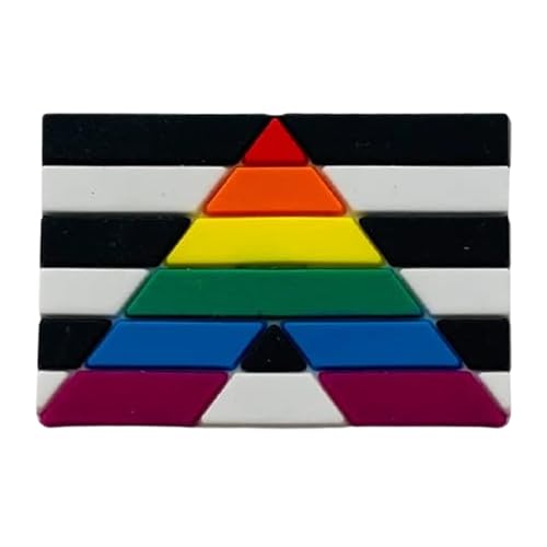 Straight Ally Rectangle Flag Silicone Pins