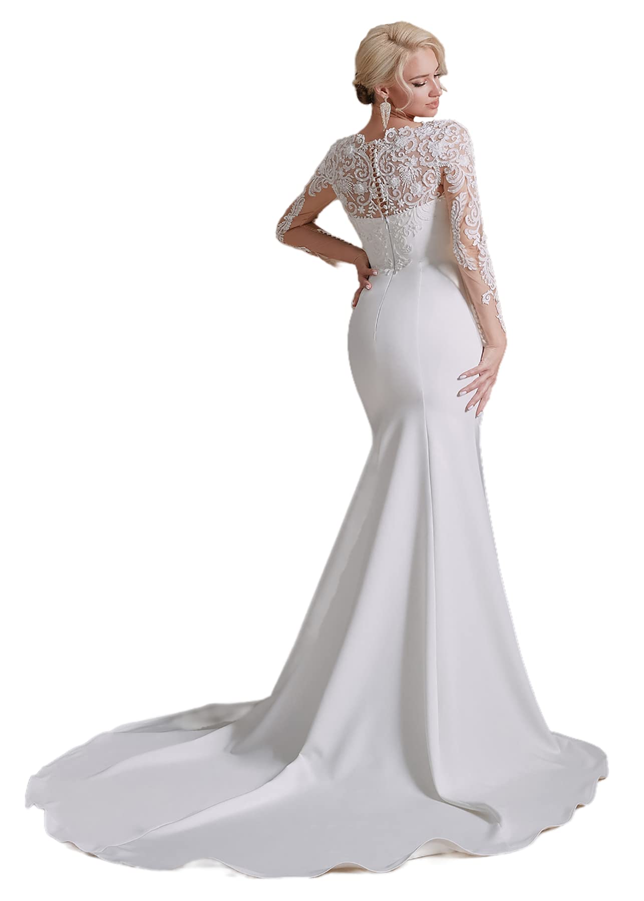Elegant Beach Wedding Dresses for Bride - Lace Applique Evening Gown & Ball Gown - Perfect for Beach Ceremonies, Destination Weddings & Romantic Photos