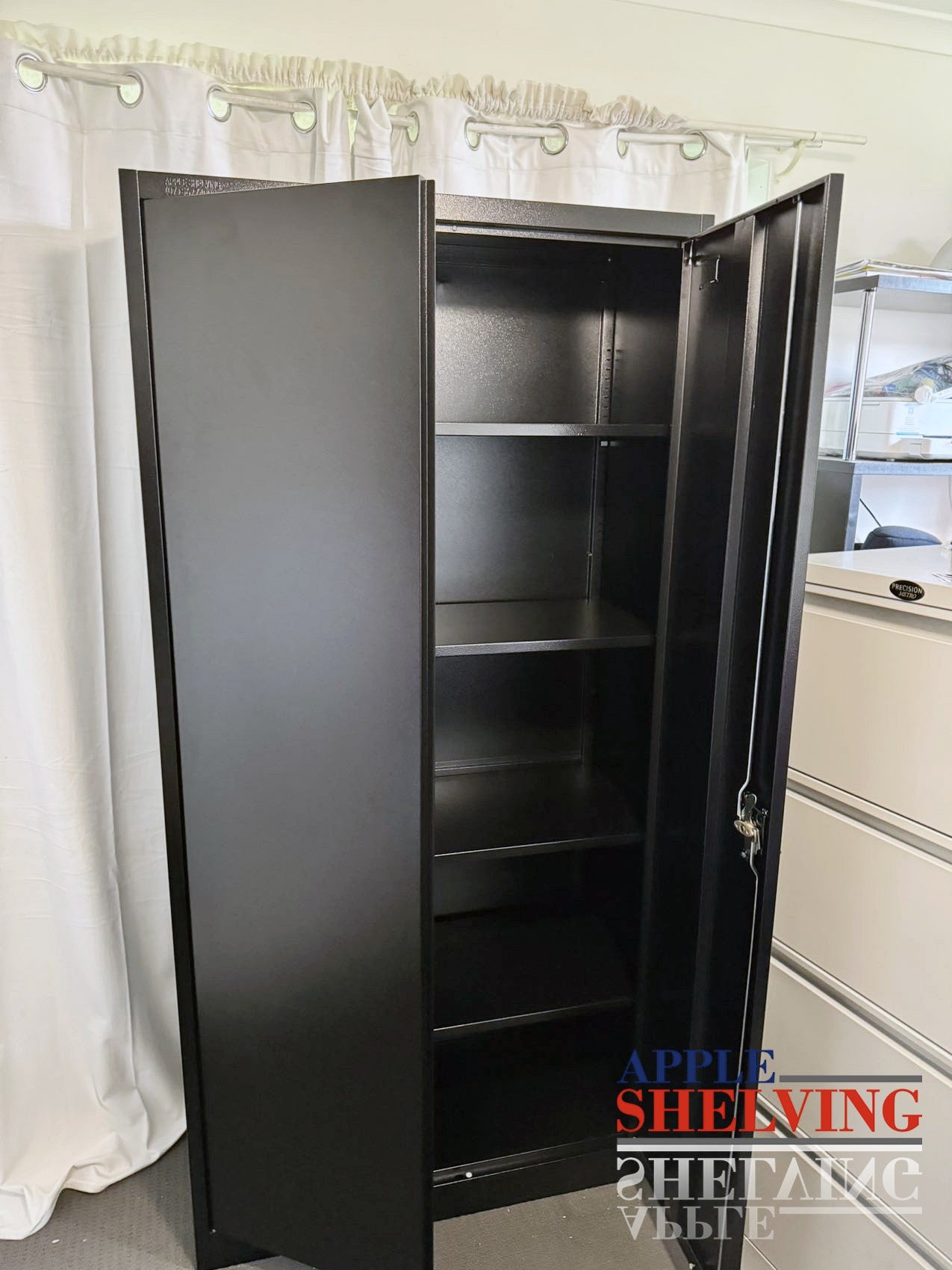 2-Door Lockable Steel Storage Cabinet - Secure Organizer for Home, Office, or Garage - Perfect for Storing Tools, Files, and Supplies