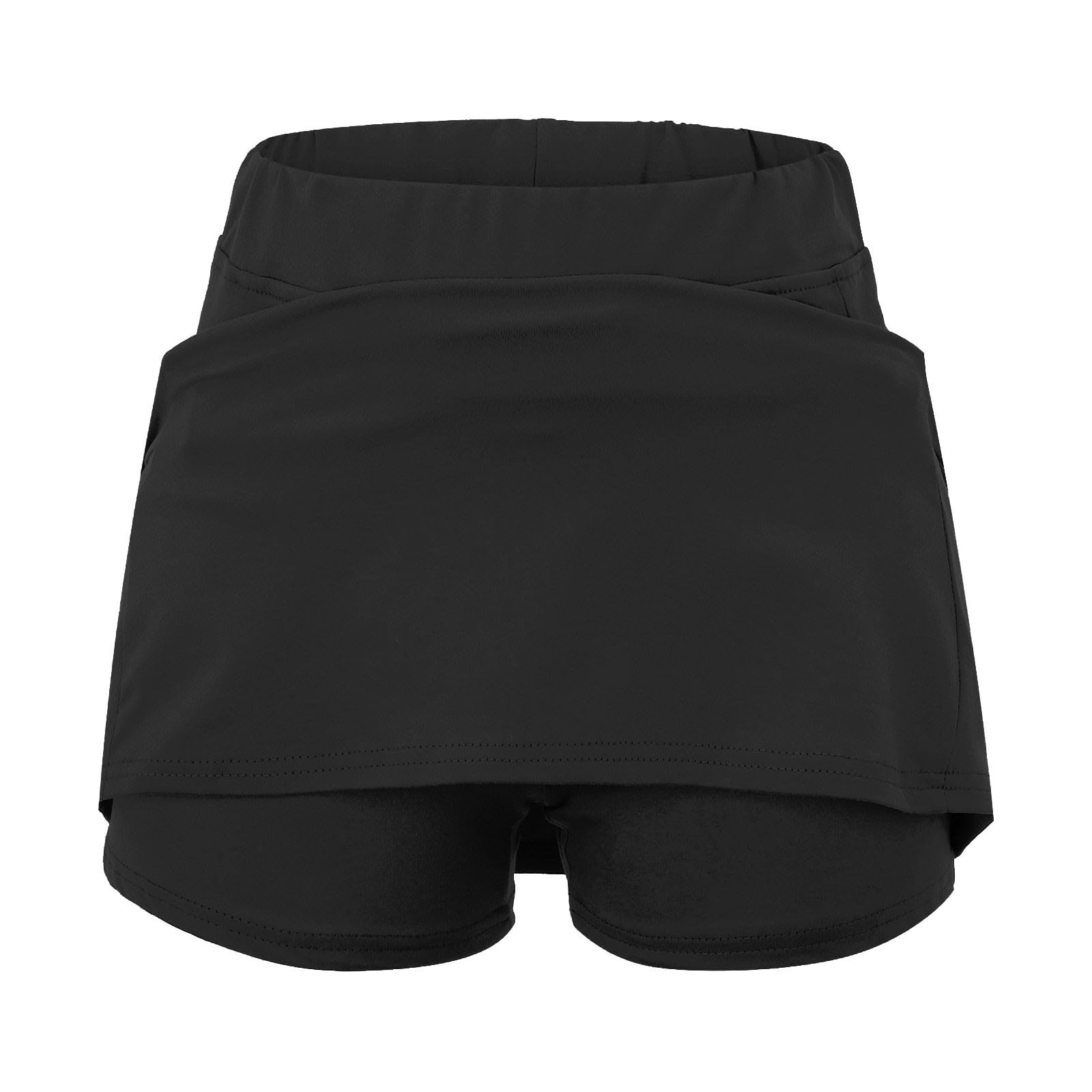 AMDBEL Women's Elastic Yoga Culottes - High Waist Athletic Skirt Shorts with Pockets for Running & Cycling