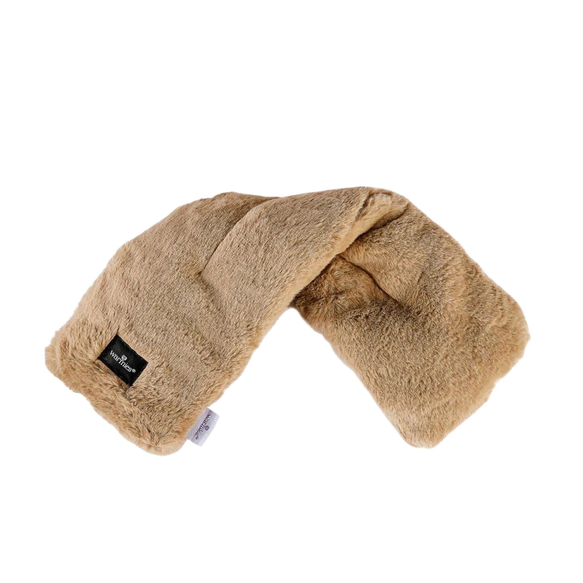 Luxury Latte Faux Fur Microwavable Heating Pad - French Lavender Scented Body Warmer for Neck, Shoulder & Back Pain Relief - Perfect for Home, Office & Spa Relaxation