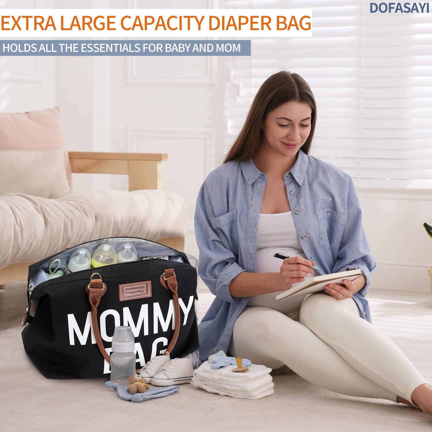 DOFASAYI Waterproof Leather Diaper Backpack with Changing Pad - Multifunctional Baby Bag for Moms & Dads - Perfect for Travel, Outings & Daily Parenting Needs