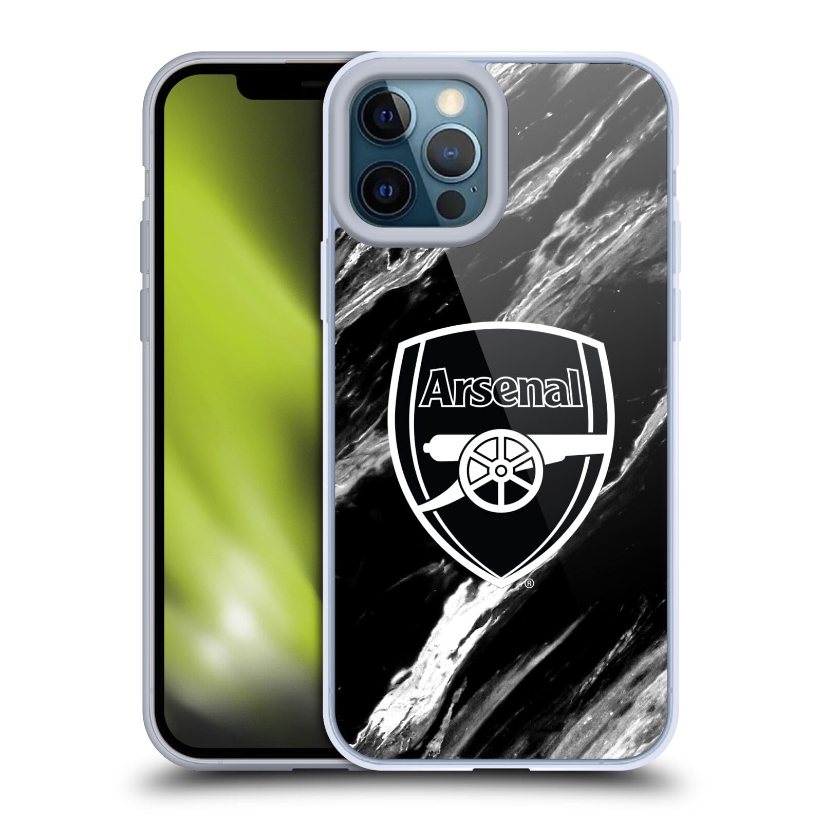 Officially Licensed Arsenal FC Marble Crest Soft Gel Case for Apple iPhone 12 Pro Max - Durable Protection with Stylish Football Club Design - Perfect for Fans, Matchdays & Everyday Use