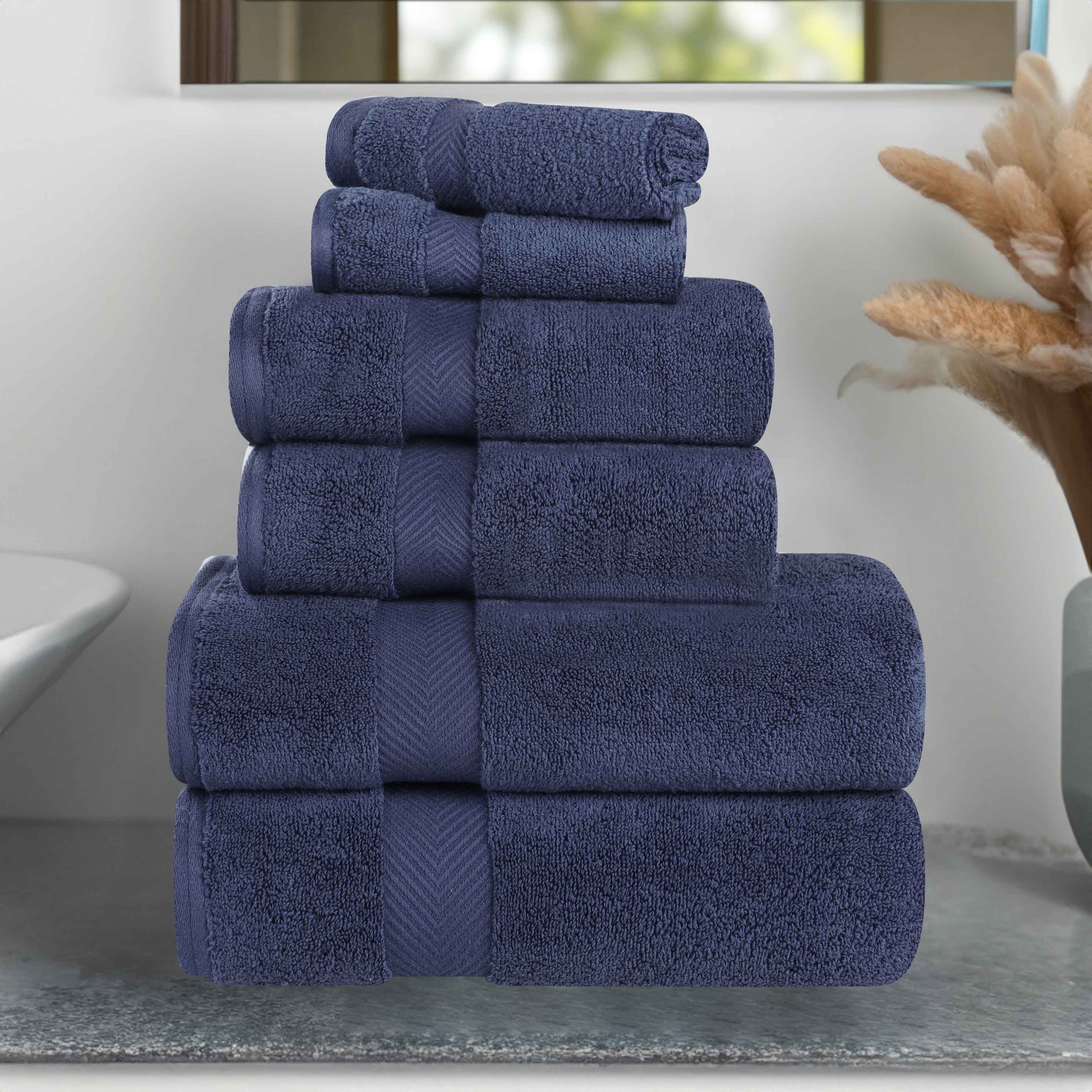 Premium 6-Piece Zero Twist Cotton Towel Set - Ultra Soft, Absorbent & Quick-Drying Bath Towels for Spa, Gym, and Luxury Home Use