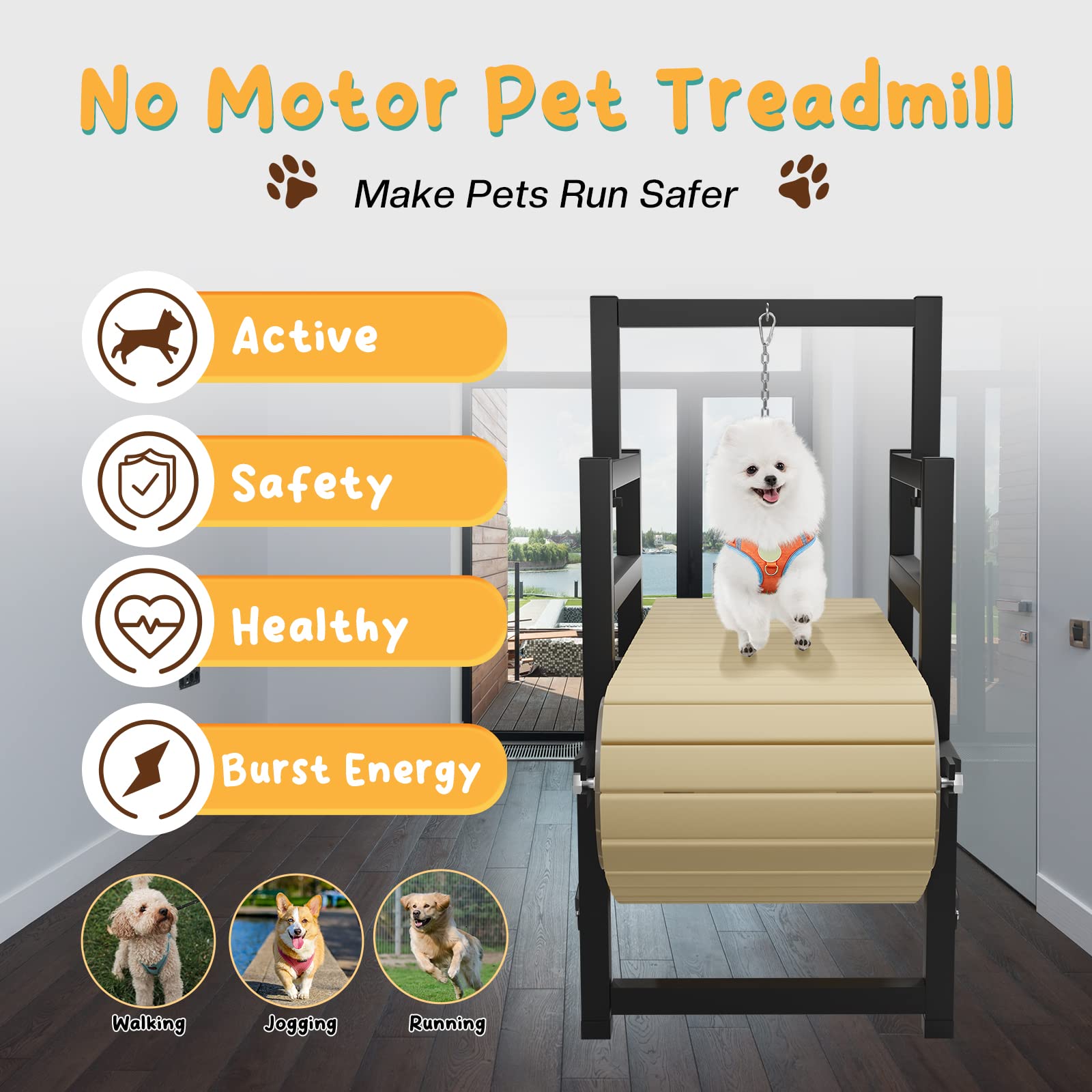 **Premium Mini & Small Dog Treadmill – Indoor/Outdoor Pet Exercise Slatmill for Healthy & Active Lifestyle – Perfect for Home, Gym & Outdoor Training (Black)**