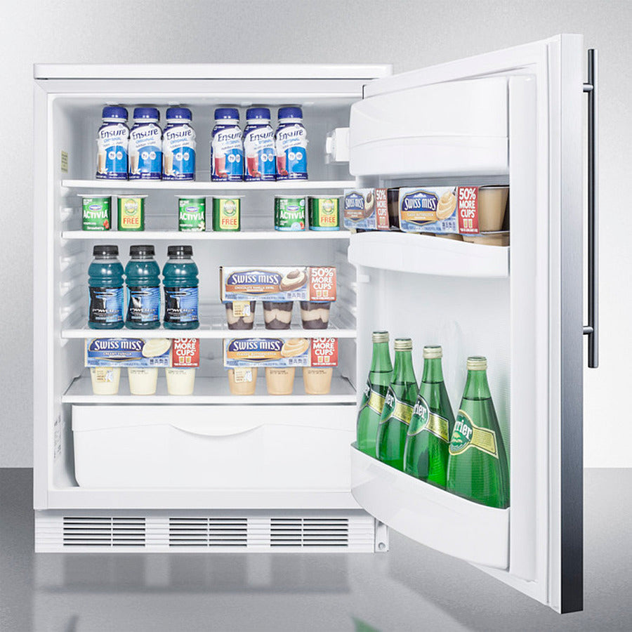 Accucold 24-Inch Wide All Refrigerator with Thin Handle FF6WSSHV - Compact Freezerless Fridge for Dorm, Office, or Apartment