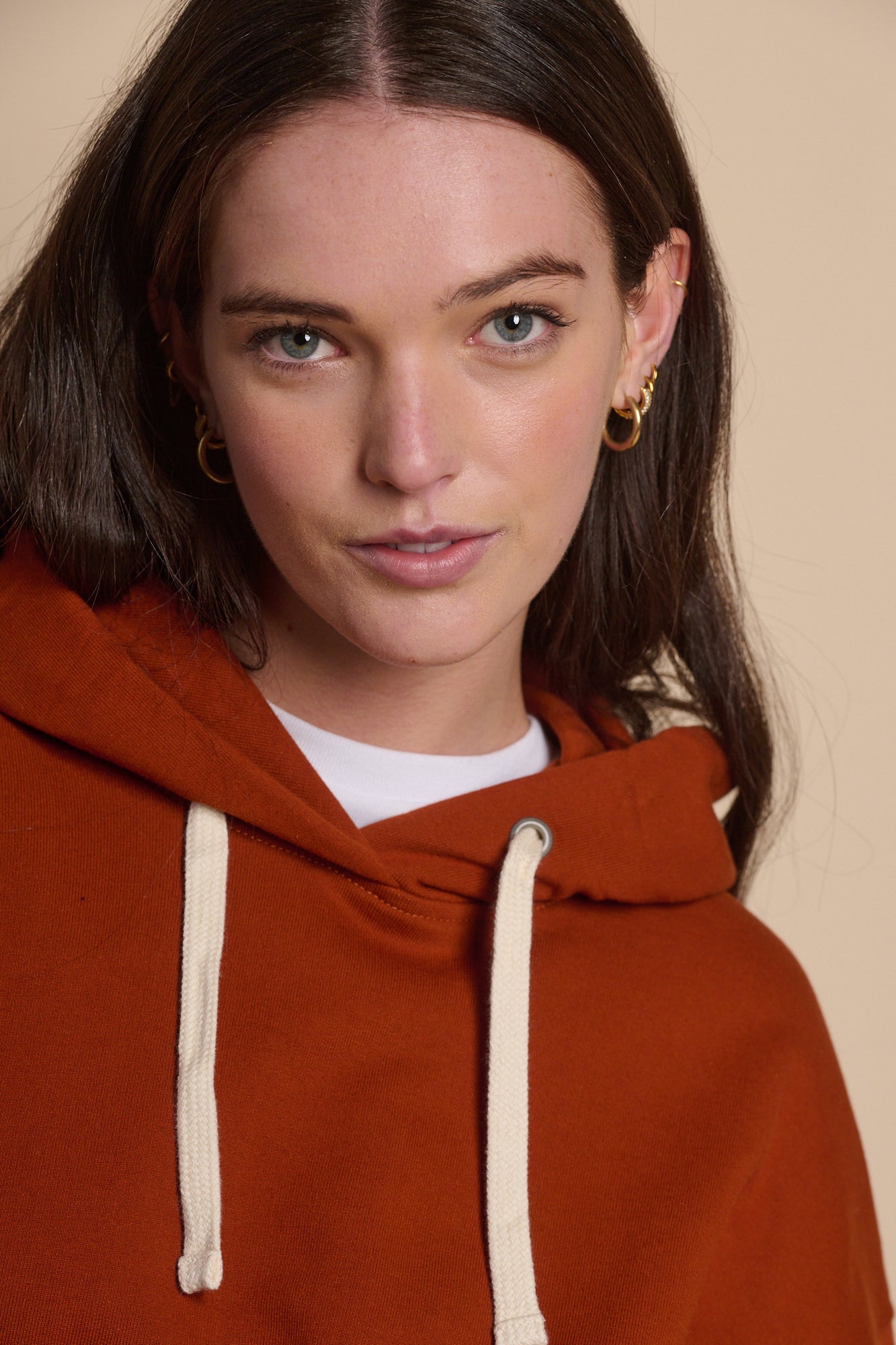 Women's Hooded Sweatshirt - Soft Fleece Pullover with Kangaroo Pocket | Cinnamon Brown Fall Fashion | Perfect for Casual Outfits, Lounge Wear & Outdoor Activities