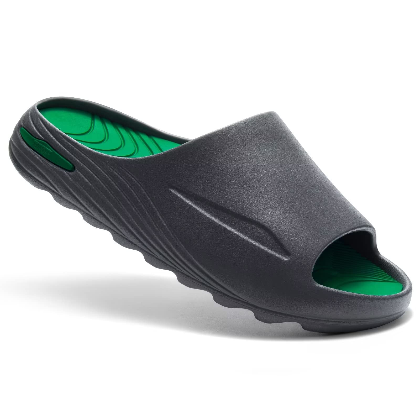 FEINOAR Men's Basketball Slides - Arch Support Sandals for Plantar Fasciitis Relief, Soft-Tech Sport Recovery Slippers with Open Toe Design - Perfect for Post-Game Recovery, Gym Locker Rooms & Home Relaxation