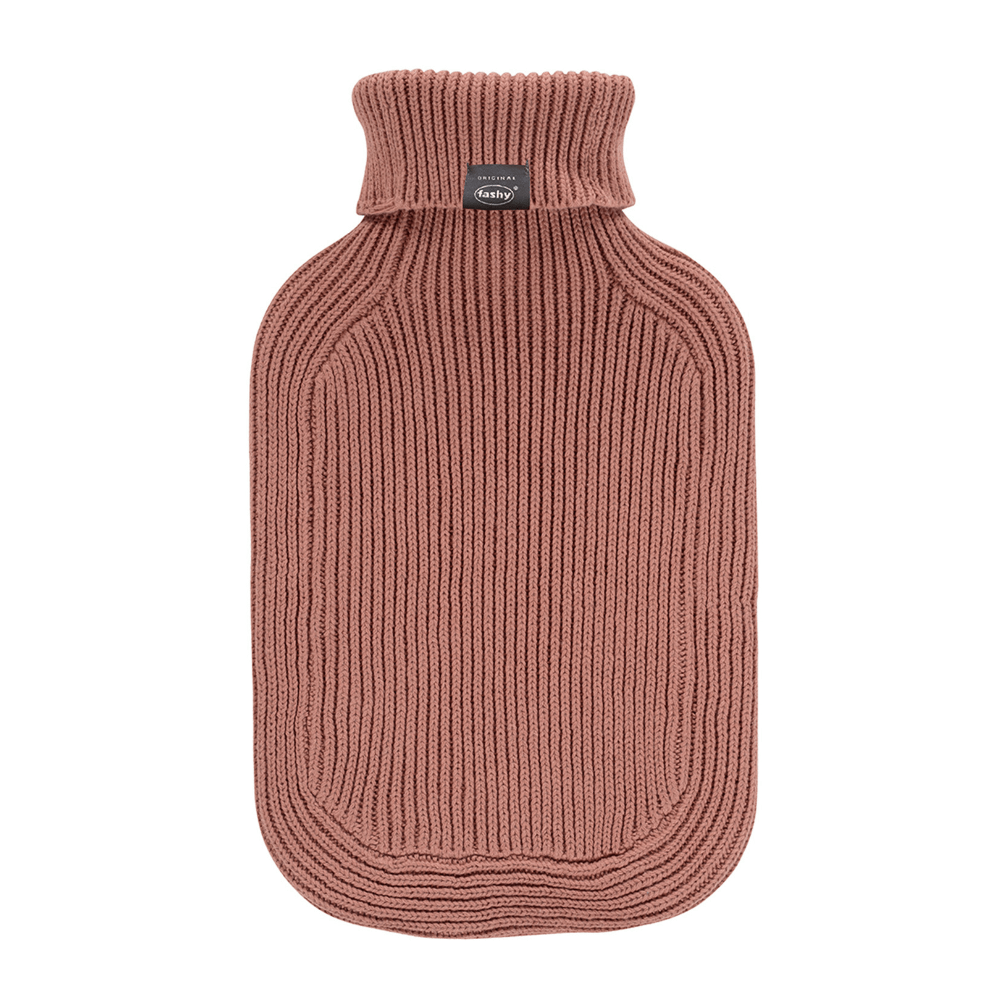 2 Liter Fashy Hot Water Bottle with Knitted Cotton Cover - Cafe Au Lait Color - Perfect for Winter Warmth, Cramp Relief & Cozy Nights at Home