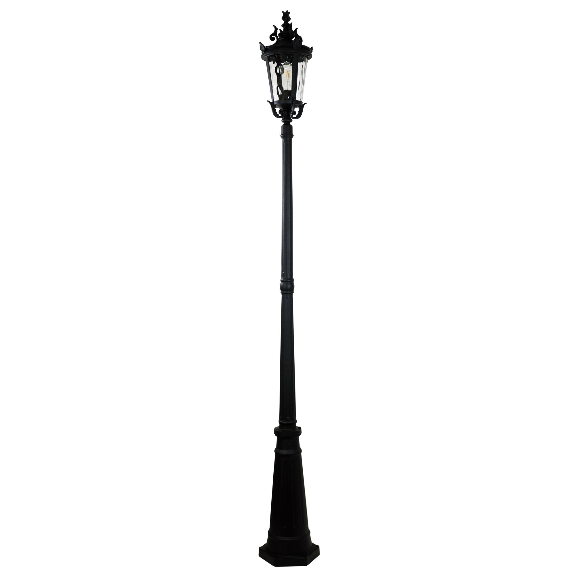 ALBION Black IP44 E27 221cm Traditional Outdoor Post Light for Garden, Pathway, and Driveway Lighting