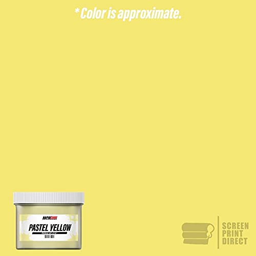 Rapid Cure® Yellow Plastisol Screen Printing Ink (8oz) - High-Quality Fabric & T-Shirt Printing Ink for DIY & Professional Use - Perfect for Custom Apparel, Banners & Textile Projects