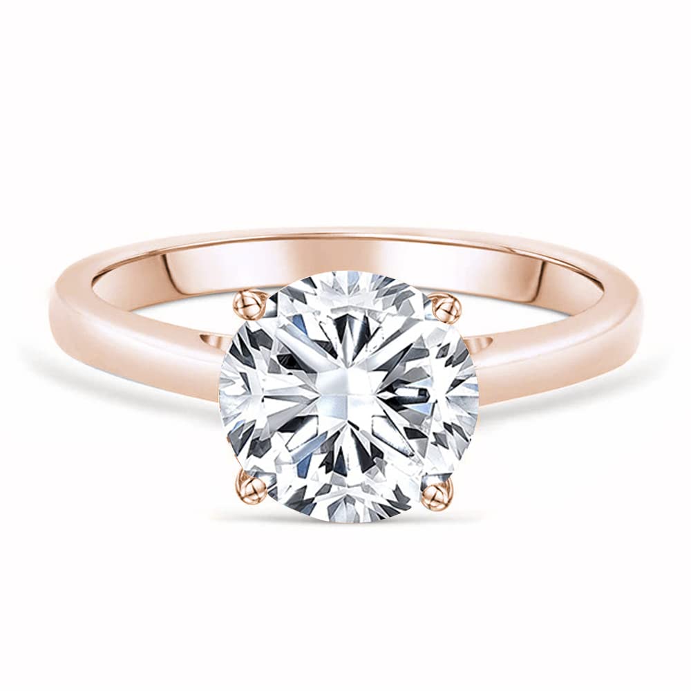 1 Carat Moissanite Solitaire Engagement Ring for Women - Classic Round Cut 925 Sterling Silver, 10K/14K/18K Gold Wedding Band - Anniversary Promise Ring with Custom Text Engraving - Perfect for Proposals, Weddings & Special Occasions