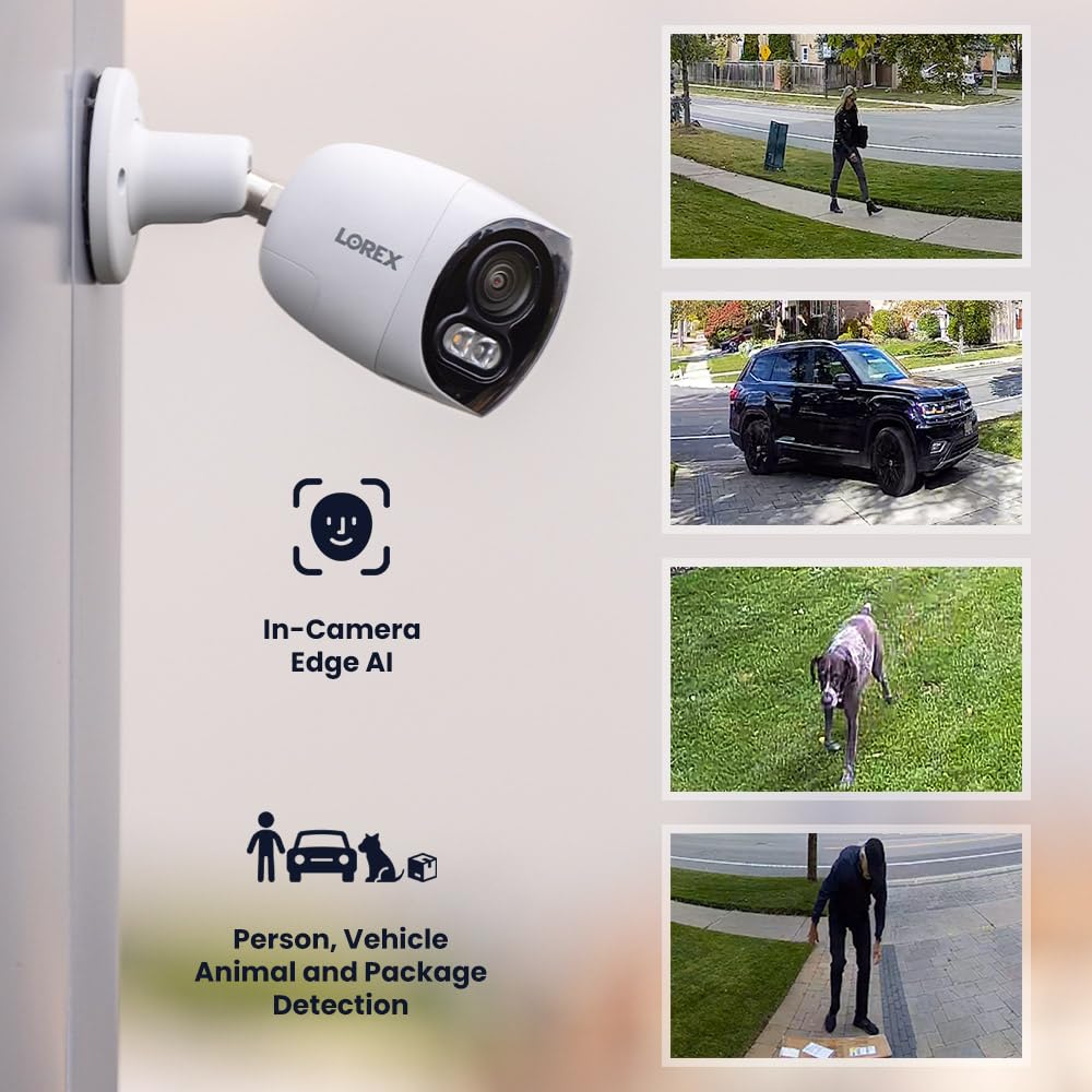 Lorex H20-4K IP Wired Dual Lens Add-On Security Camera with Smart Security Lighting & Motion Detection - Indoor/Outdoor Home Surveillance for Day & Night Protection
