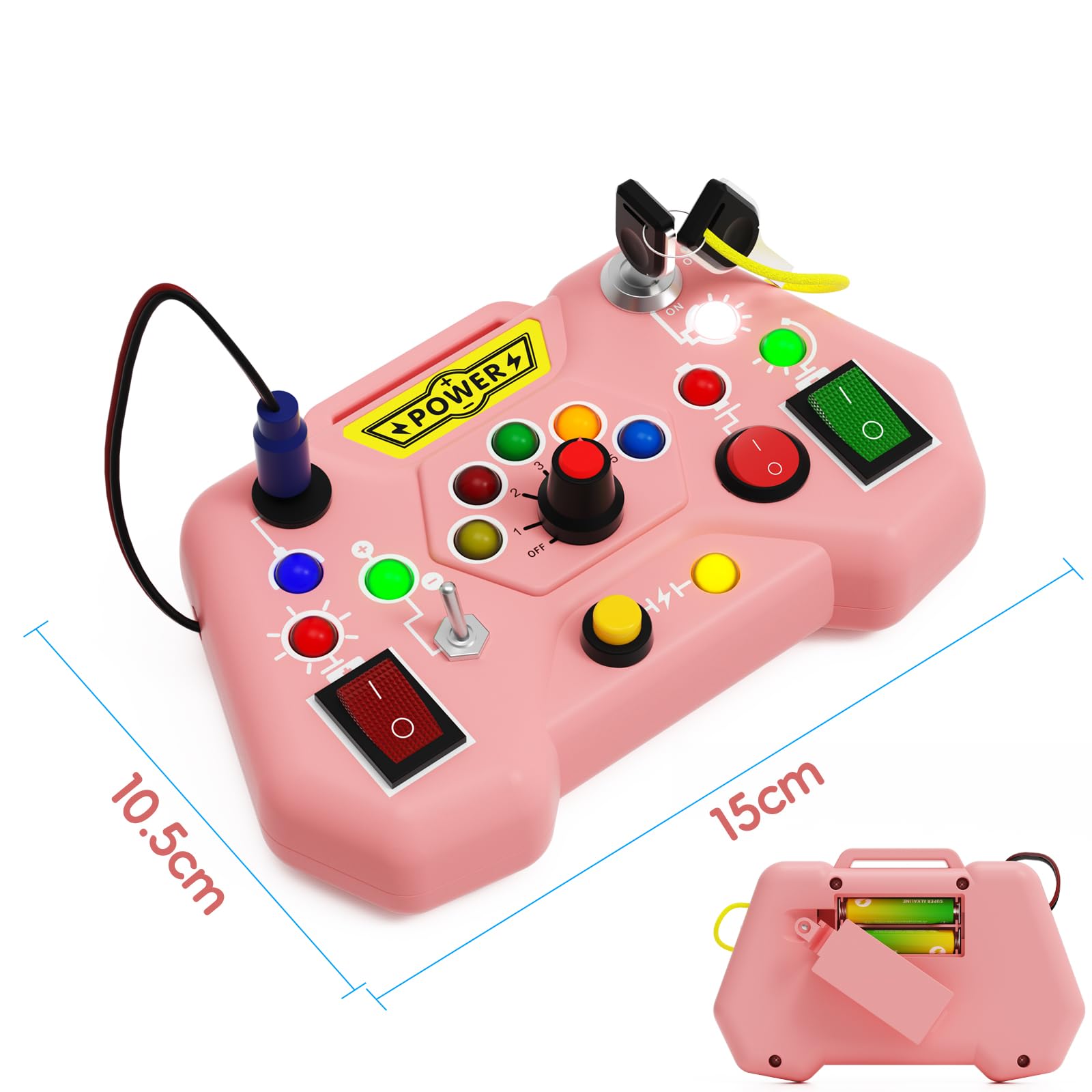 **Yitical Montessori Toy for 1-4 Year Olds - LED Busy Board for Babies & Toddlers, Sensory Learning Toy to Develop Motor Skills, Perfect Gift for Boys & Girls (Ideal for Home, Travel & Preschool Play)**