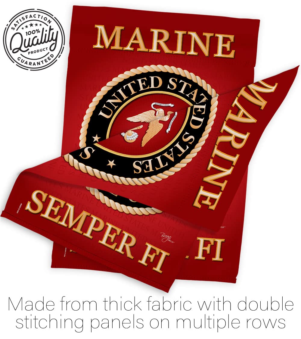 USMC Semper Fi Garden Flag Set - Double-Sided Military Yard Decor for Veterans