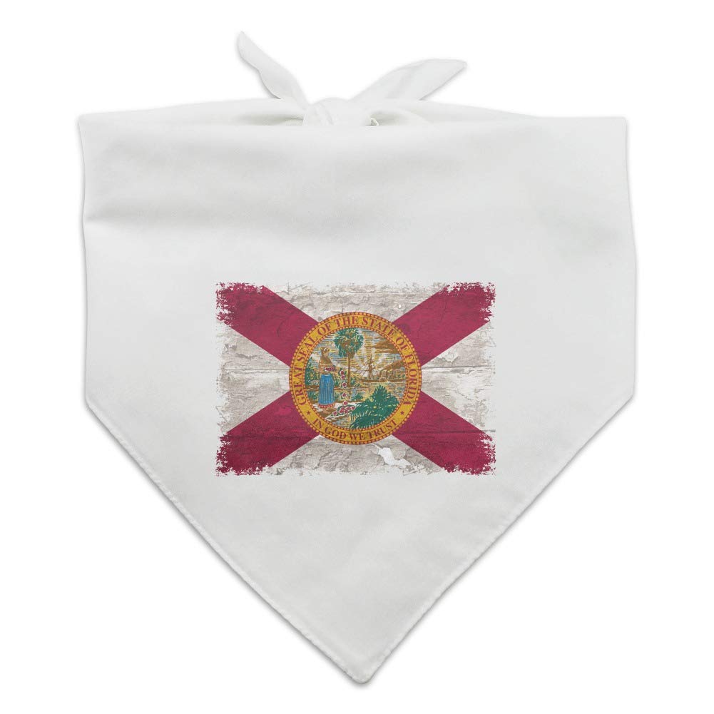 Rustic Florida Flag Dog Bandana - USA Pet Accessory for Outdoor Adventures