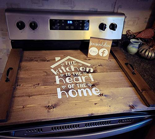 Farmhouse Noodle Board Stove Cover & Oven Cover - Rustic Kitchen Decor for Farmhouse Style Homes - Perfect for Stovetop Protection and Country Kitchen Decoration