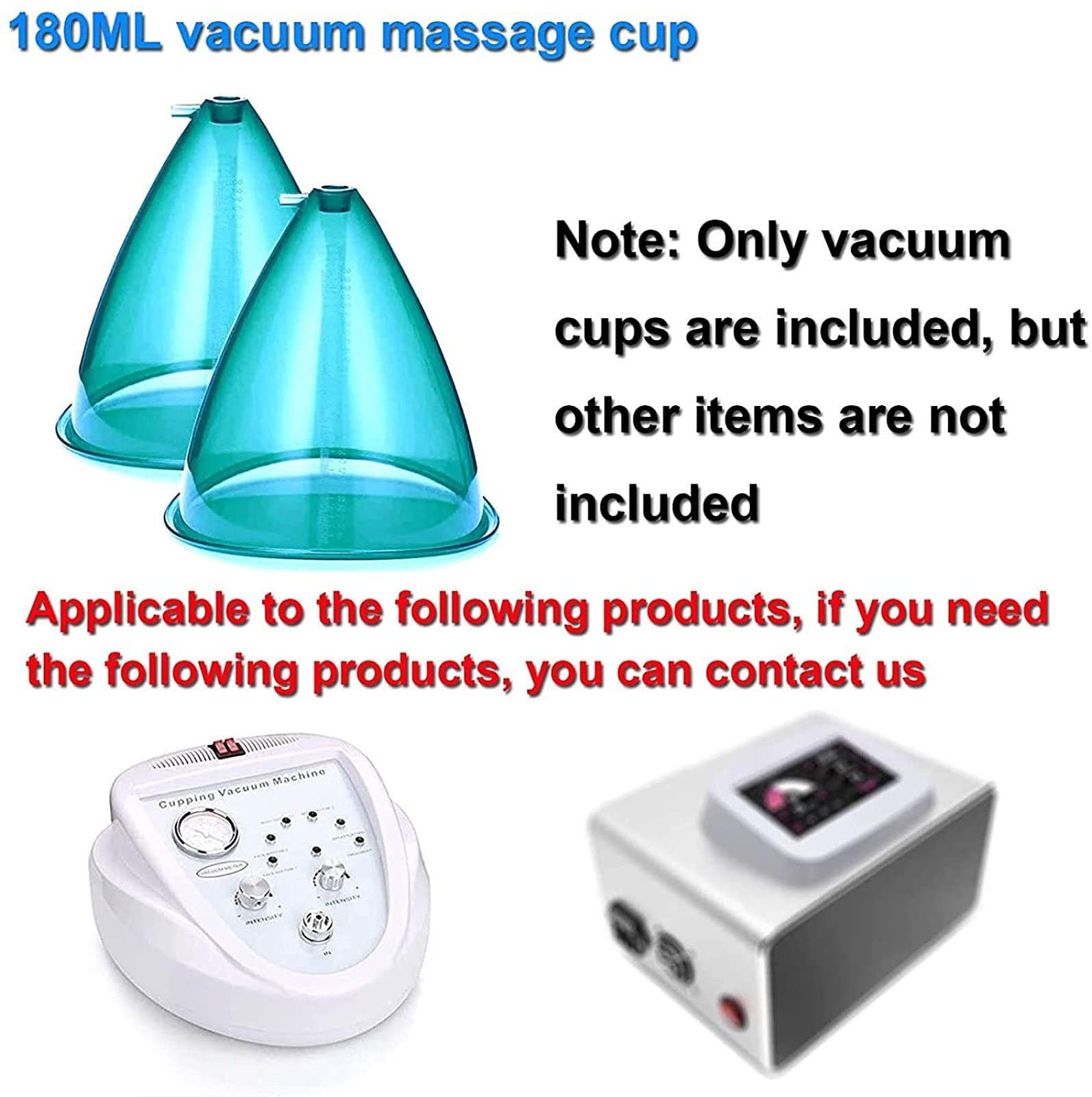 180ml Large Capacity Vacuum Suction Cups for Buttocks Lift & Massage - Blue Cupping Therapy Set (1 Pair) for Cellulite Reduction, Body Sculpting & Relaxation at Home Spa
