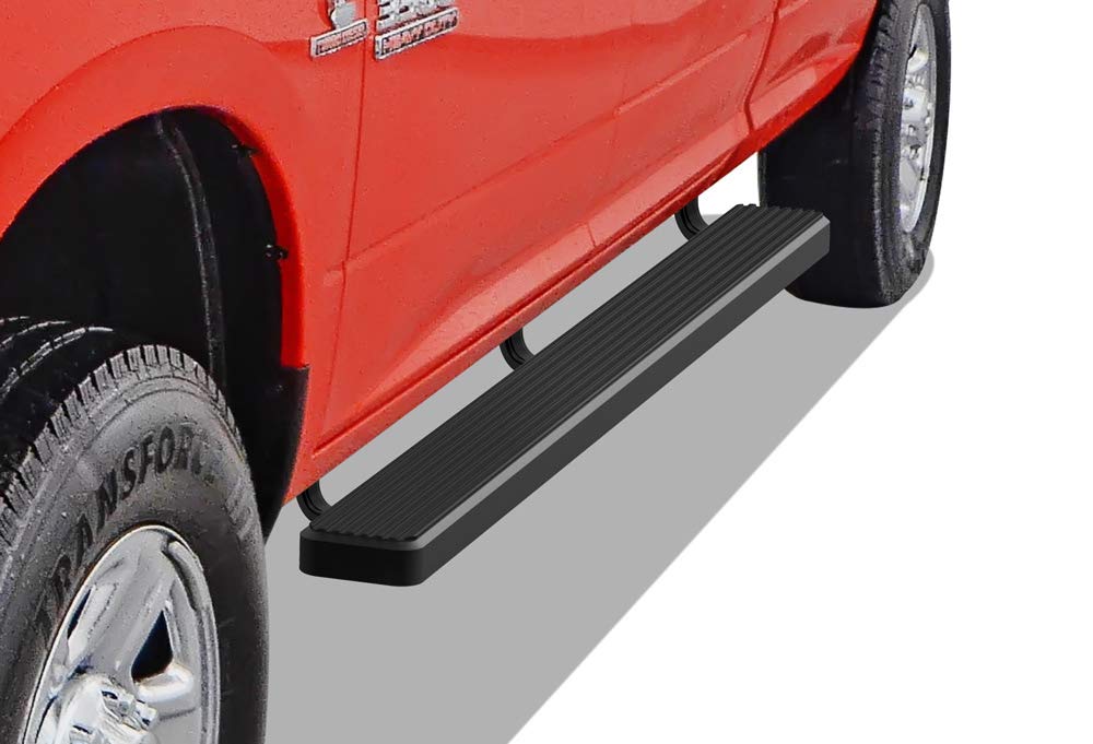APS iBoard 6-Inch Black 304 Stainless Steel Running Boards Nerf Bars Side Steps Compatible with Ram 1500 2009-2018 Crew Cab & Ram 2500/3500 2010-2023 - Heavy Duty Truck Accessories for Off-Road & Daily Driving