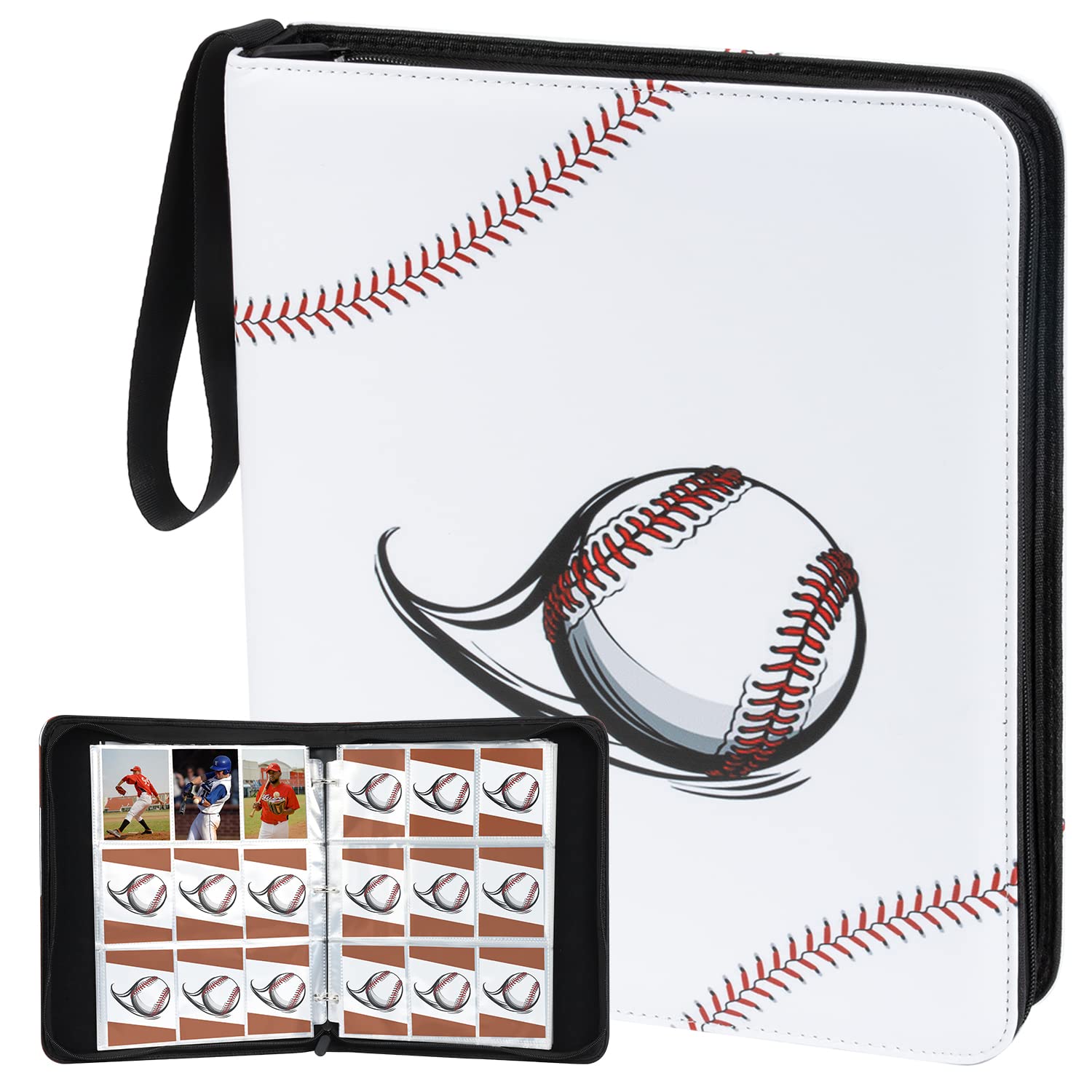 900 Pocket Baseball Card Binder - 9-Page 3-Ring Trading Card Album Holds 900 Cards | Fits TCG, Sports & Collector Cards | Perfect for Organizing, Storing & Displaying Collections (Ideal for Collectors, Tournaments & Home Storage)