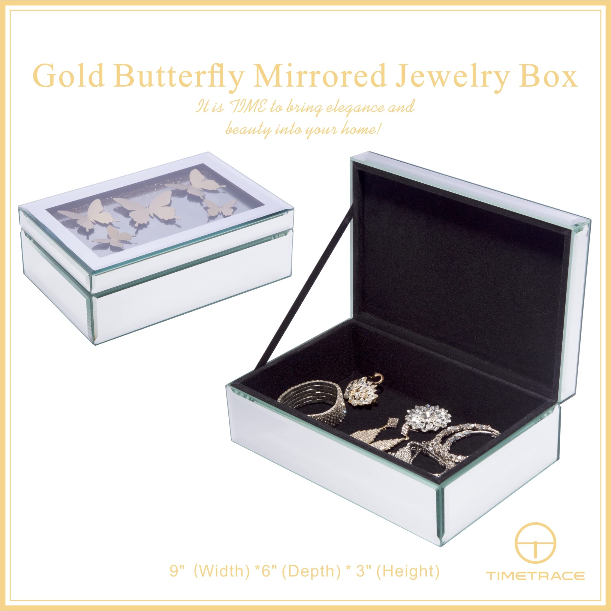 Luxury Gold Butterfly Jewelry Box - Elegant Jewelry Organizer & Storage Case for Women & Girls - Perfect for Travel, Home Decor & Gift Giving