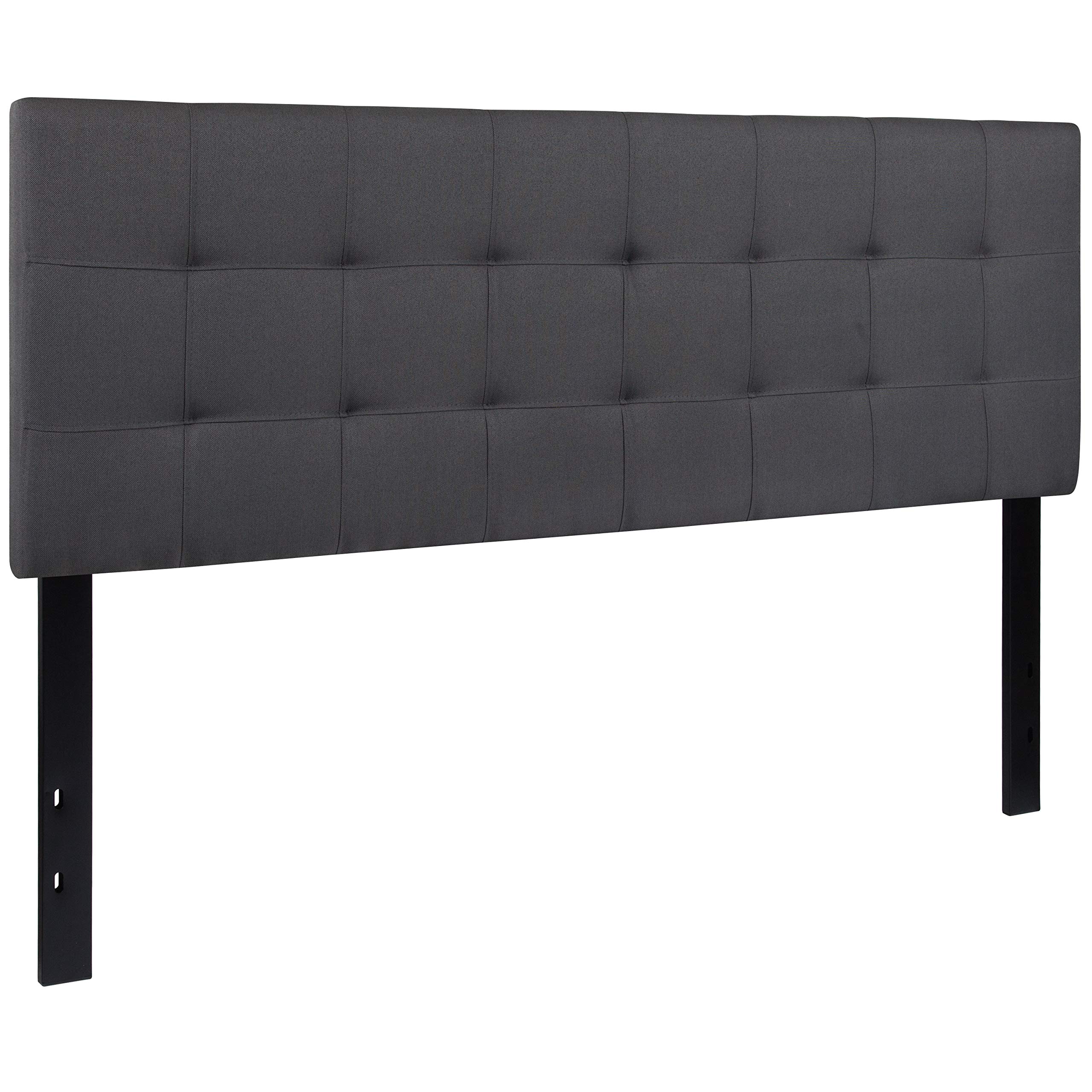 Flash Furniture Bedford Tufted Upholstered Queen Size Headboard - Dark Gray Fabric Upholstered Bed Frame Headboard for Master Bedroom, Guest Room & Home Decor