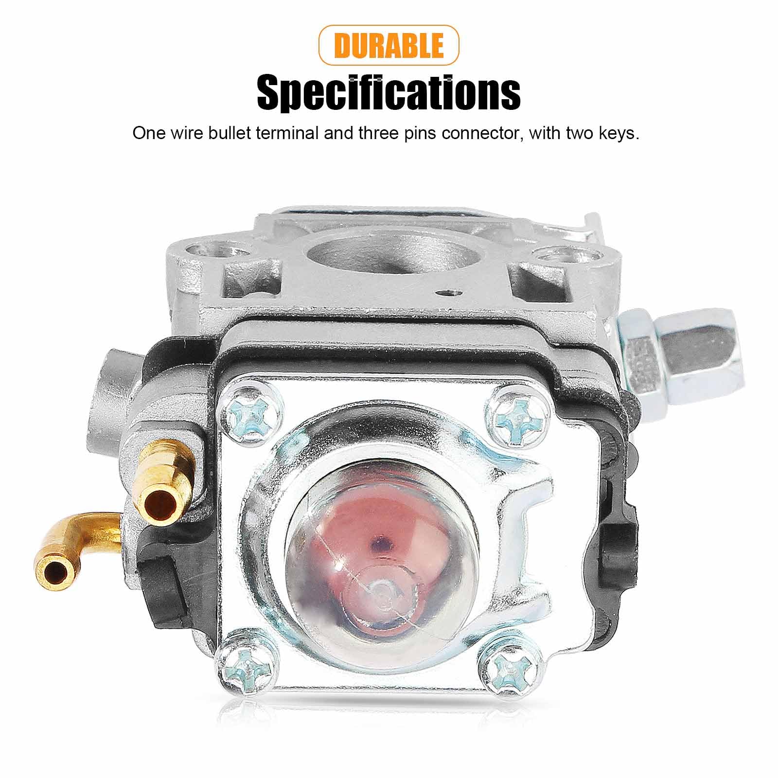 High-Performance Carburetor for 33cc-52cc 2-Stroke Engines - Compatible with Dirt Bikes, Mini Pocket Rockets, Kids Bikes, Scooters, Quads, Choppers, Mopeds, Go Karts & Motorcycles (Fits Earthquake, BladeZ, Moby, Cateye, Echo, Electra) - Ideal for Off-Road Racing, Commuting & Youth Riding Adventures