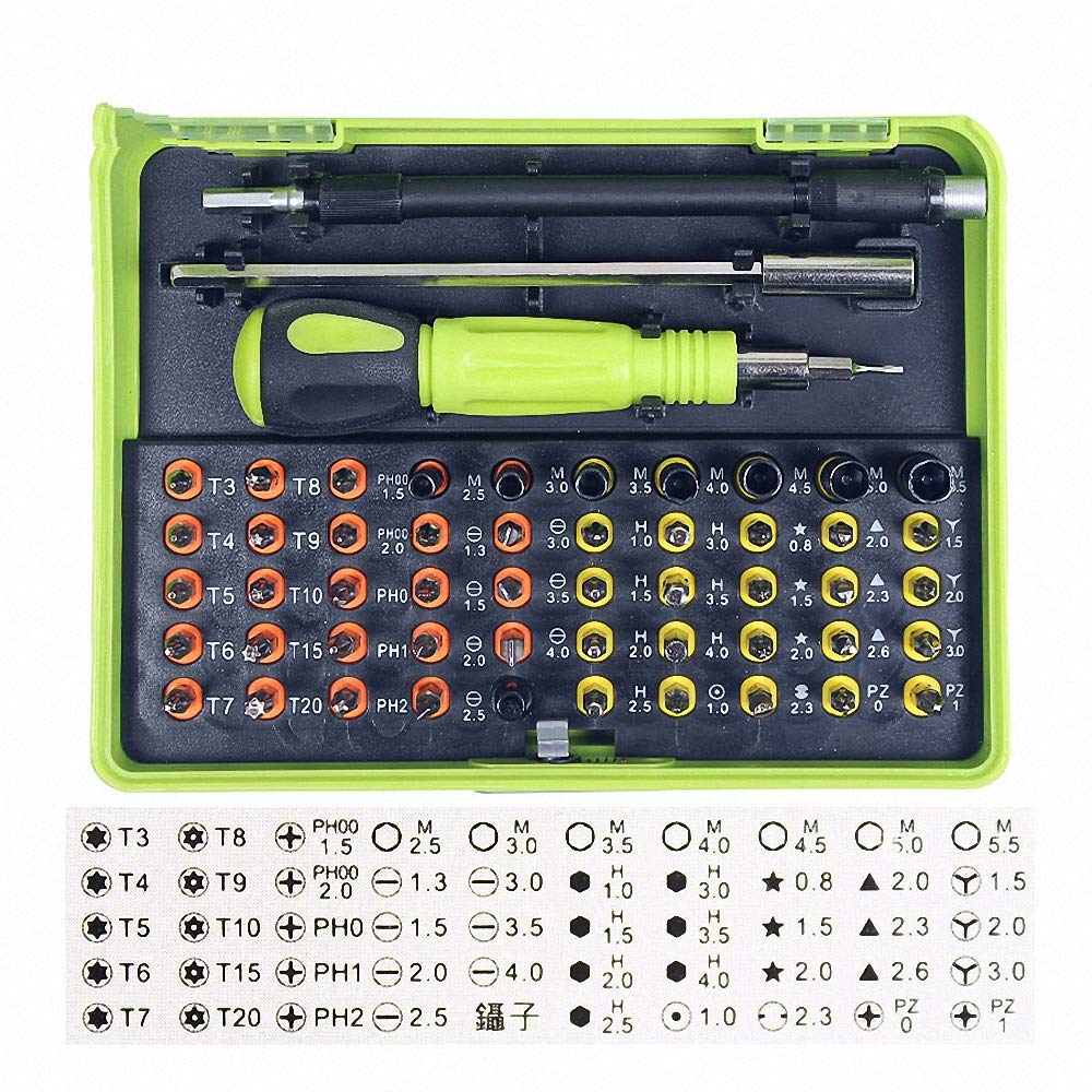 53 in 1 Magnetic Screwdriver Set - Precision Multi-bit Tool Kit for Phone, PC & Electronics Repair | Professional Household Hand Tools for DIY & Home Improvement Projects